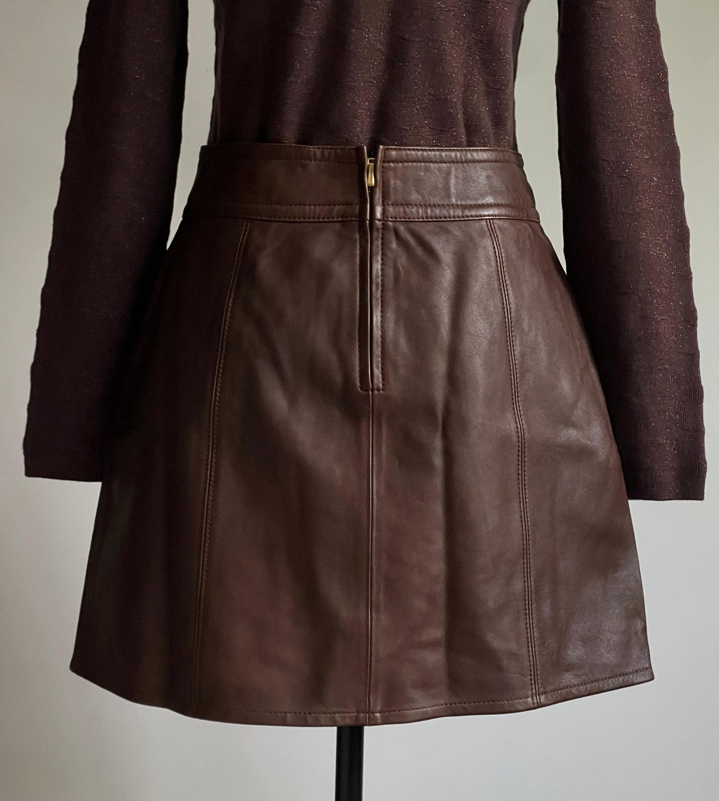 Coach Leather Mini Skirt