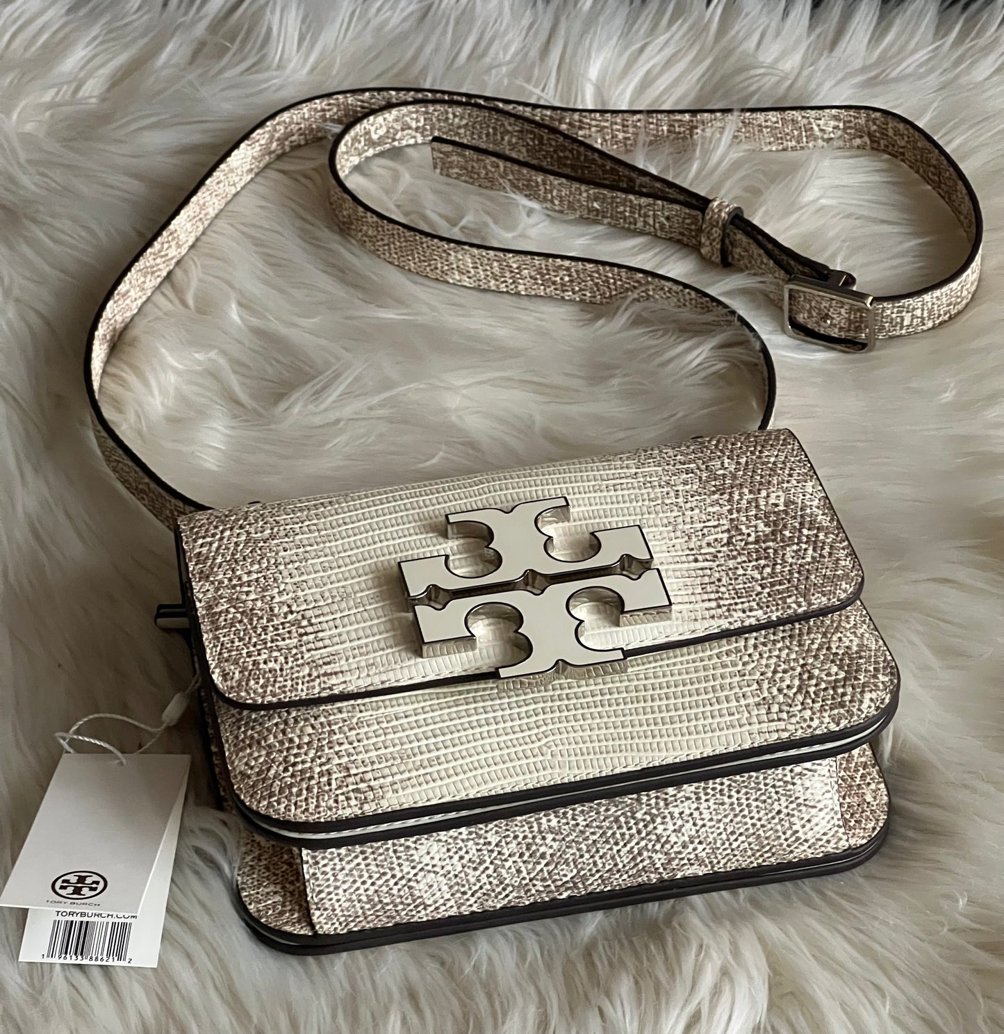 Tory Burch Small Eleanor Lizard-Embossed Bag