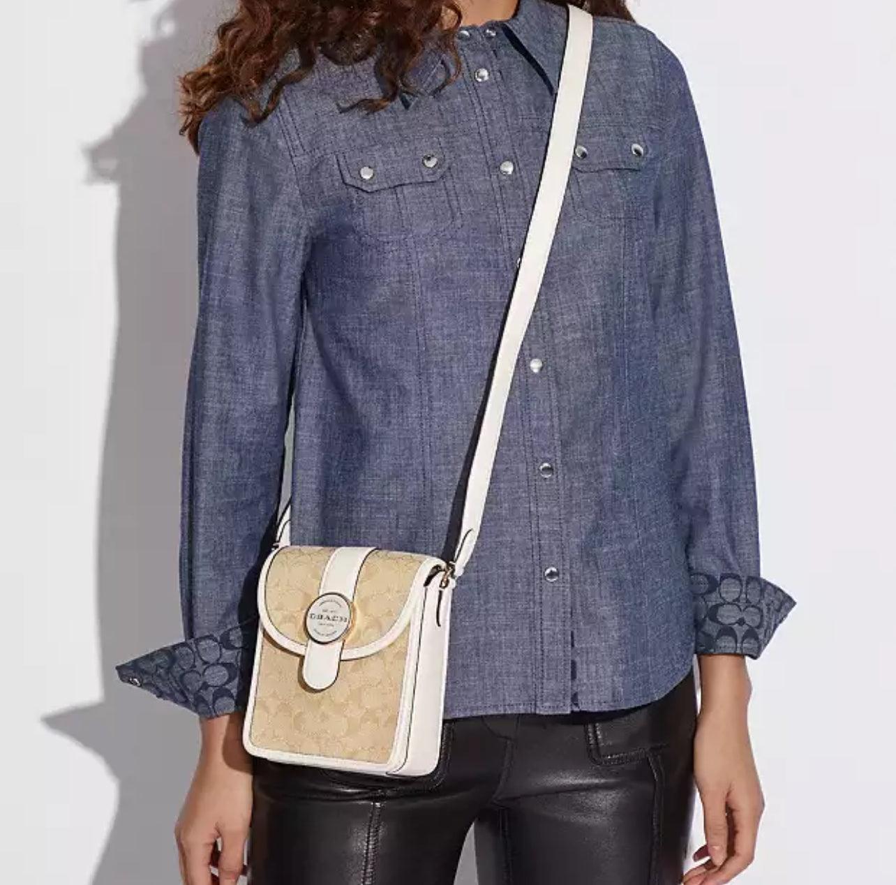 Coach North/South Lonnie Crossbody in Signature Jacquard