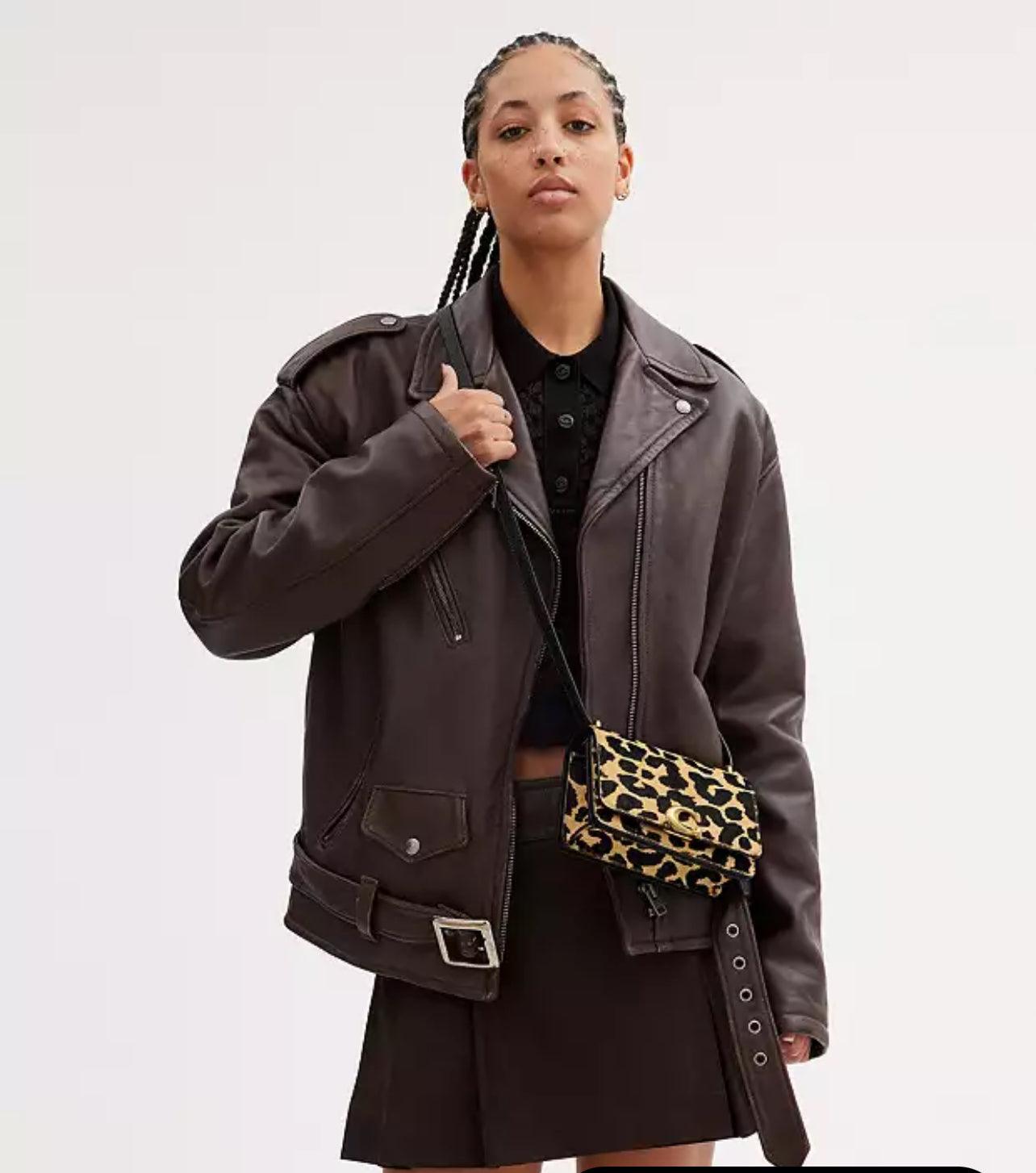 Coach Bandit Crossbody in Haircalf with Leopard Print
