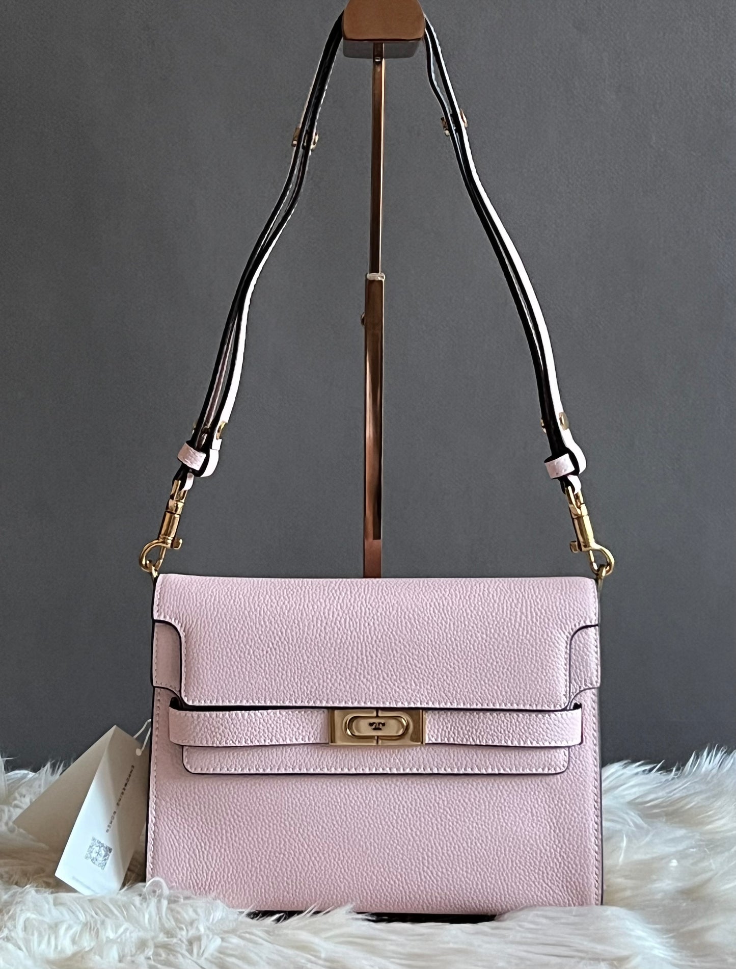 Tory Burch Lee Radziwill Pebbled Shoulder Bag