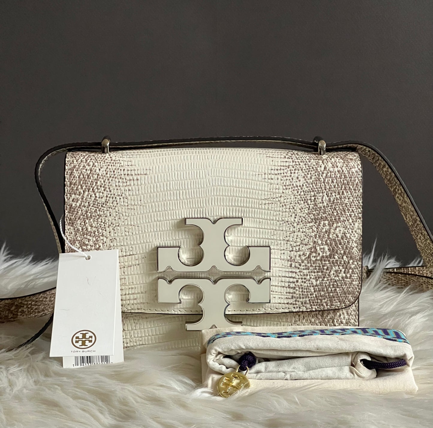 Tory Burch Small Eleanor Lizard-Embossed Bag