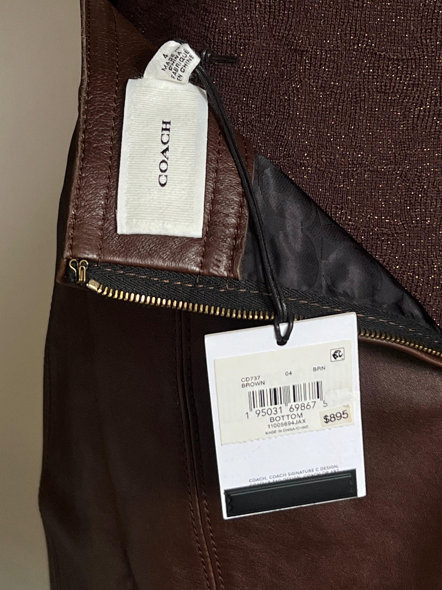 Coach Leather Mini Skirt
