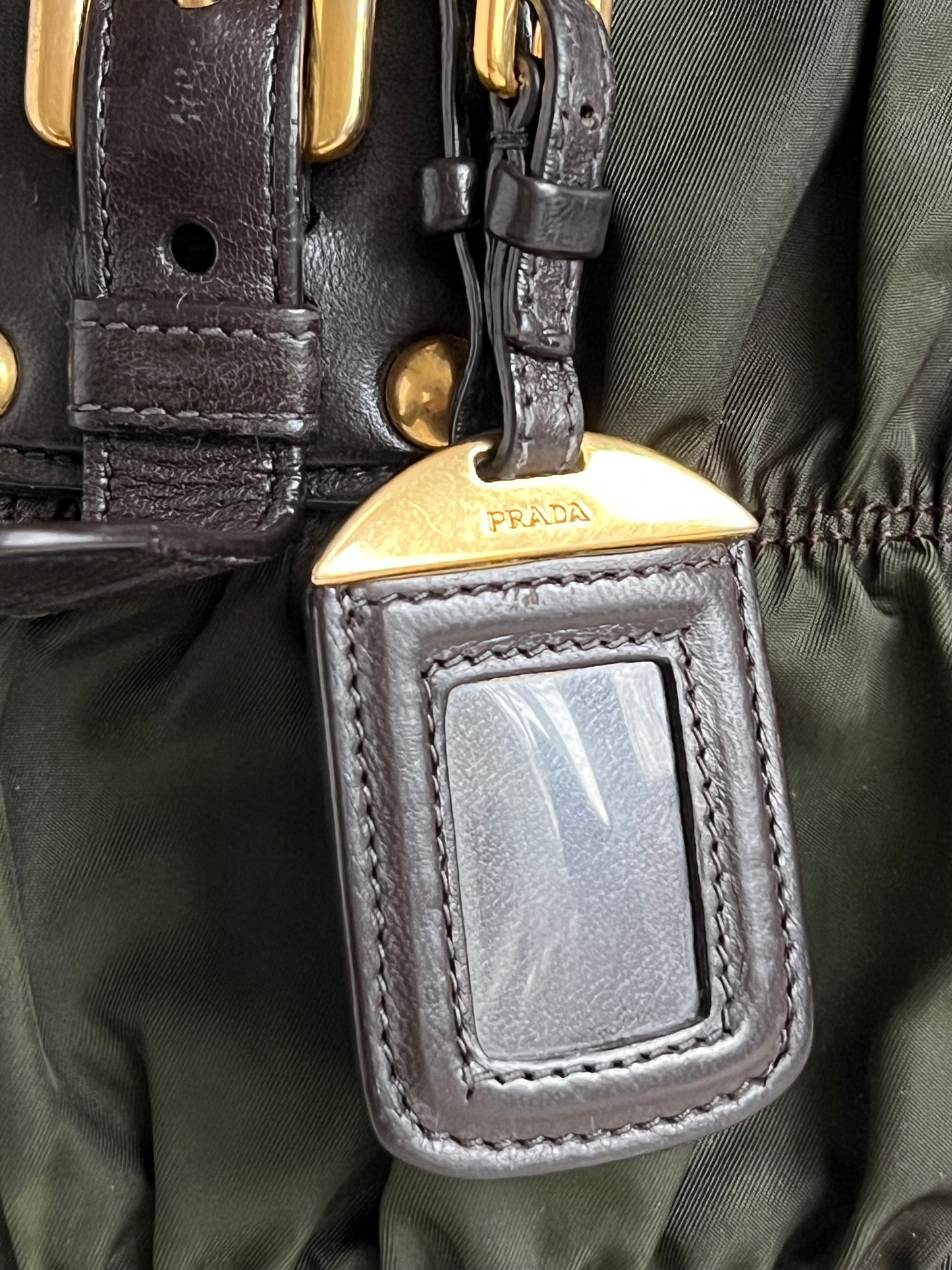 Prada Tessuto Gaufre Nylon Ruched Bag