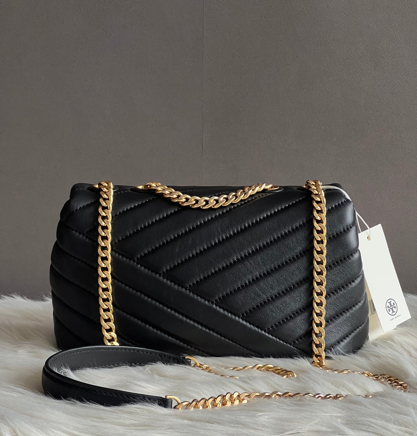 Tory Burch Small Kira Chevron Pleated Convertible Shoulder Bag