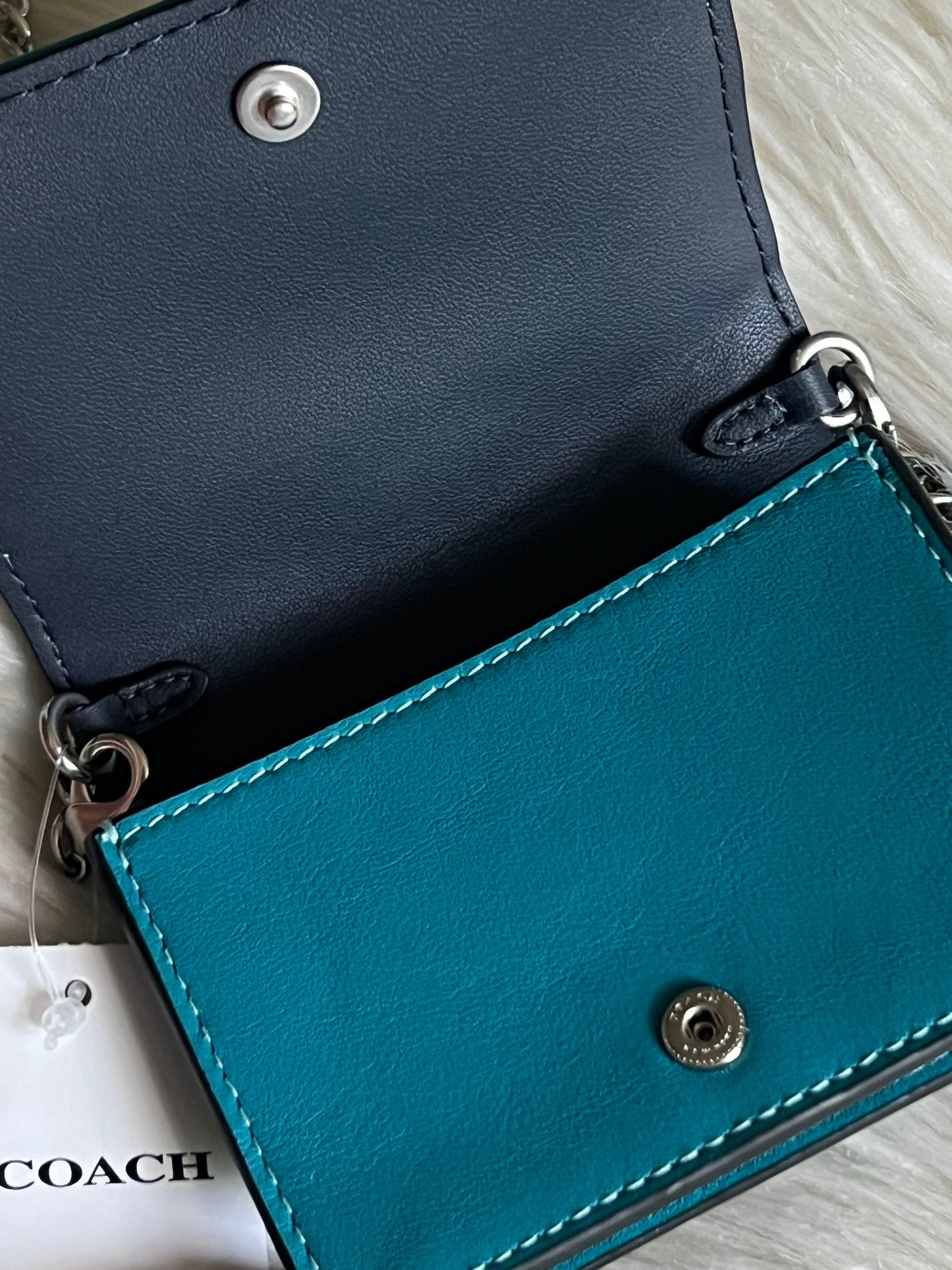 Coach Mini Wallet On A Chain With Puffy Diamond Quilting