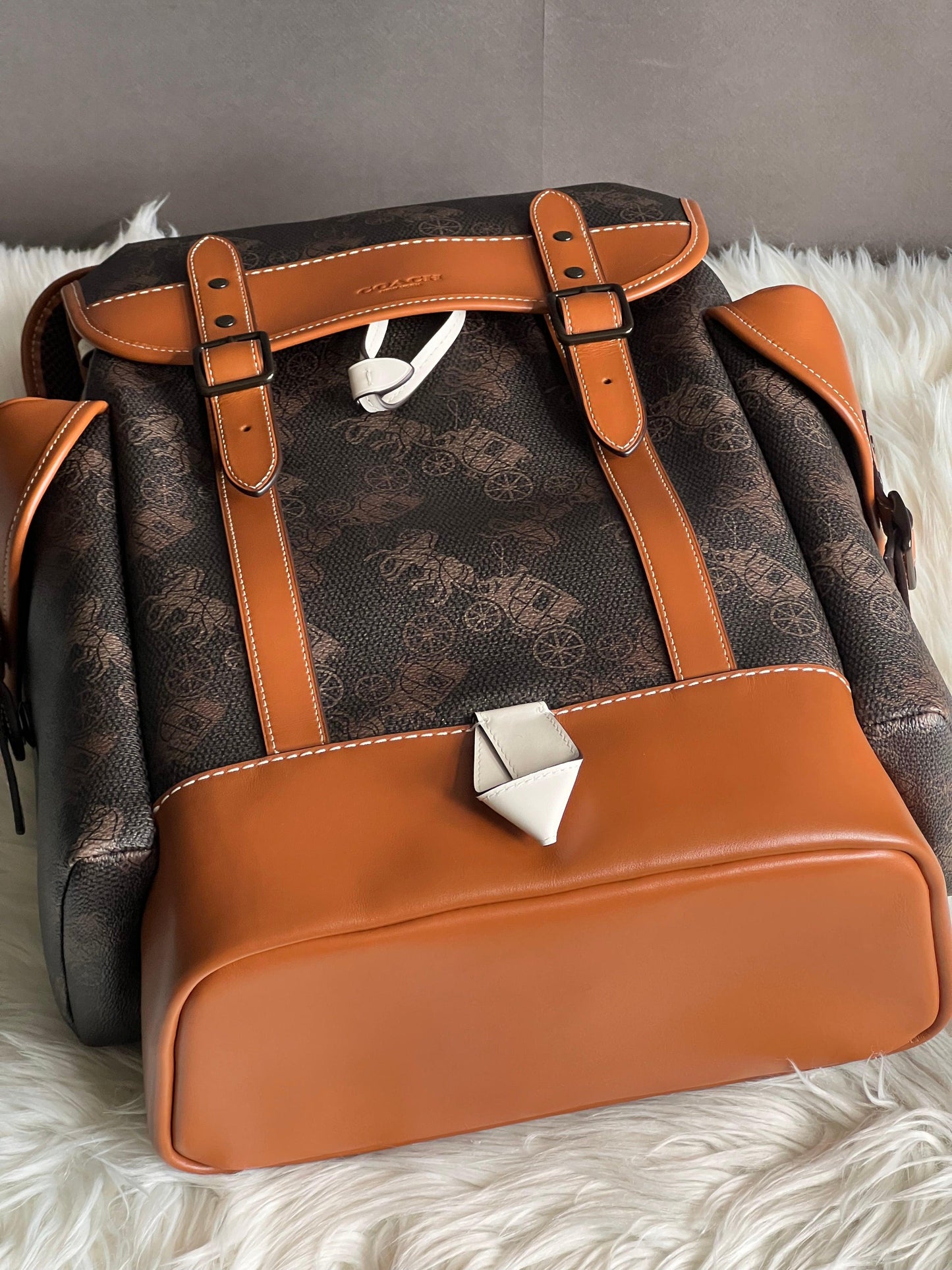 Coach Hitch Backpack with Horse and Carriage Print