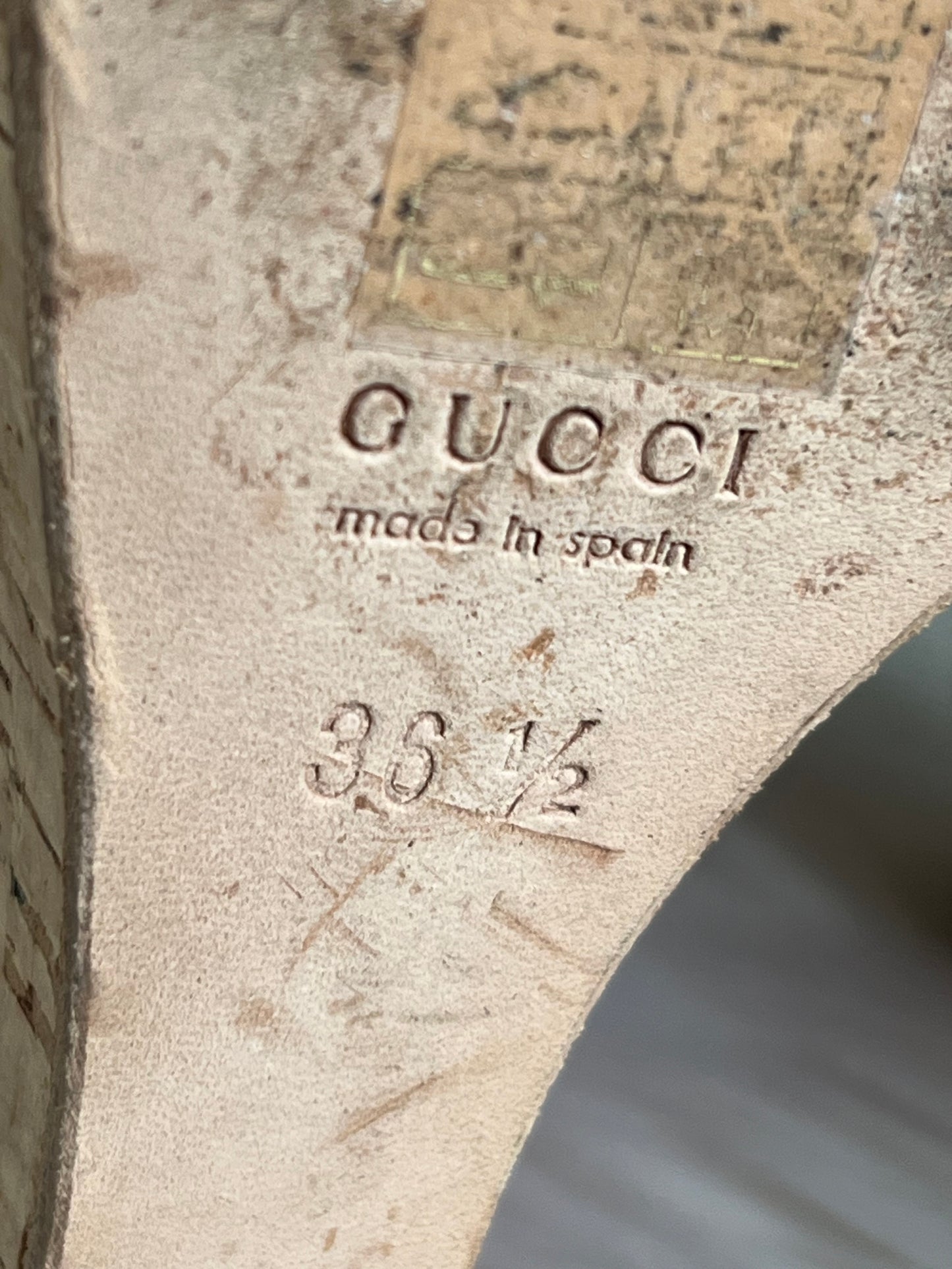 Gucci Vernice Crystal Platform Wedge Sandals