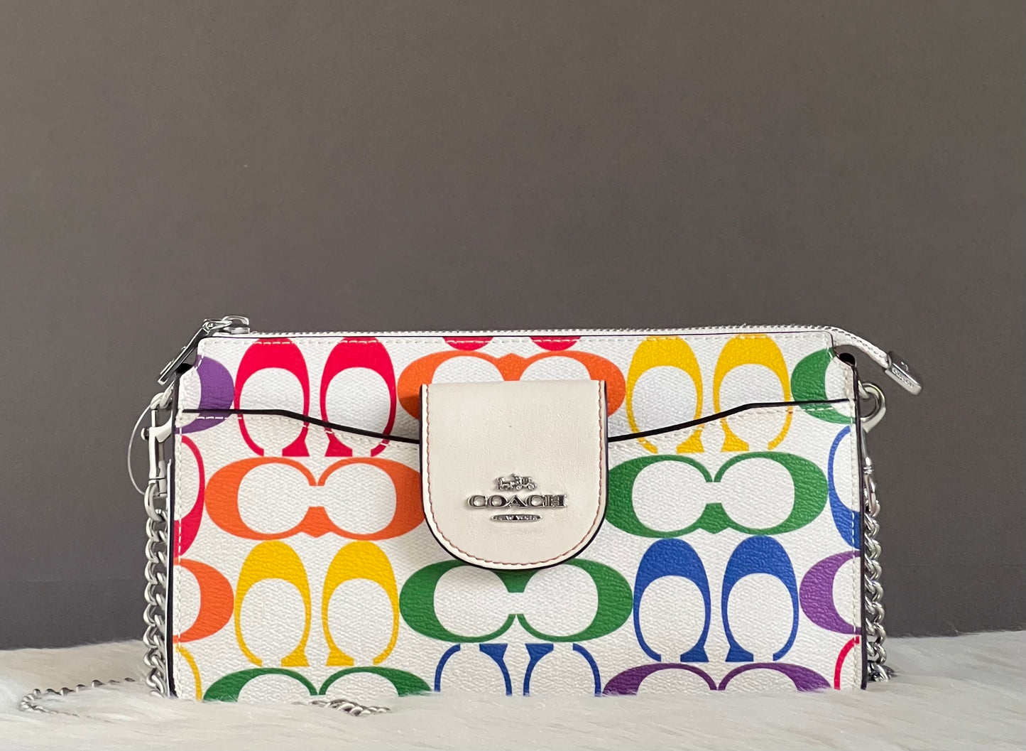 Coach Poppy Crossbody in Rainbow Signature Canvas