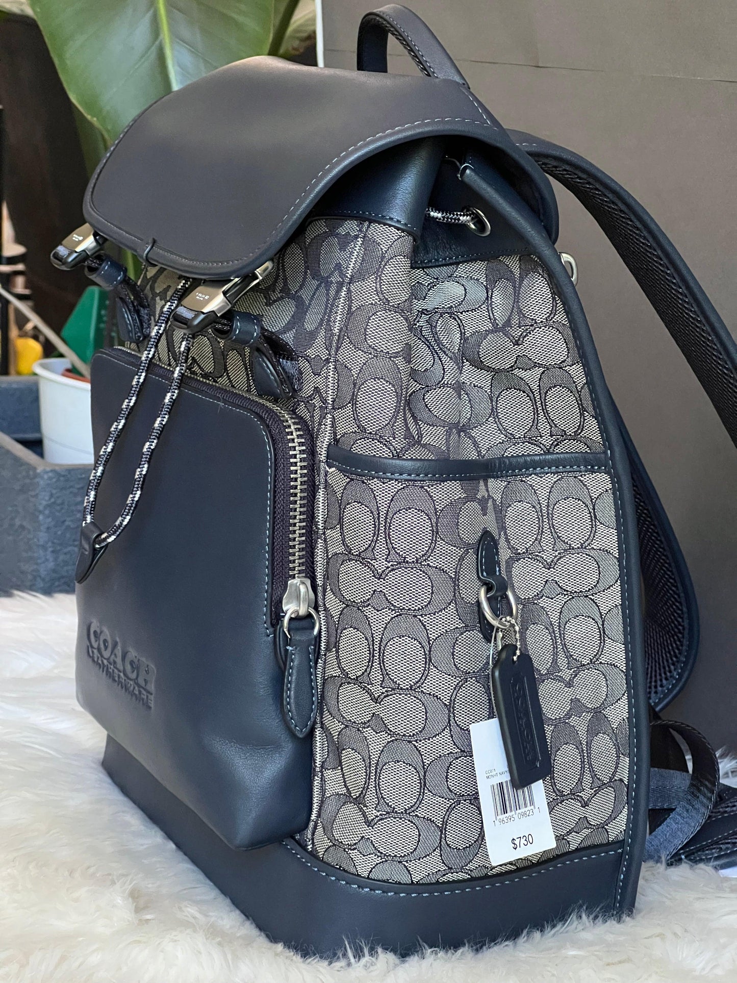 Coach League Flap Backpack in Signature Jacquard