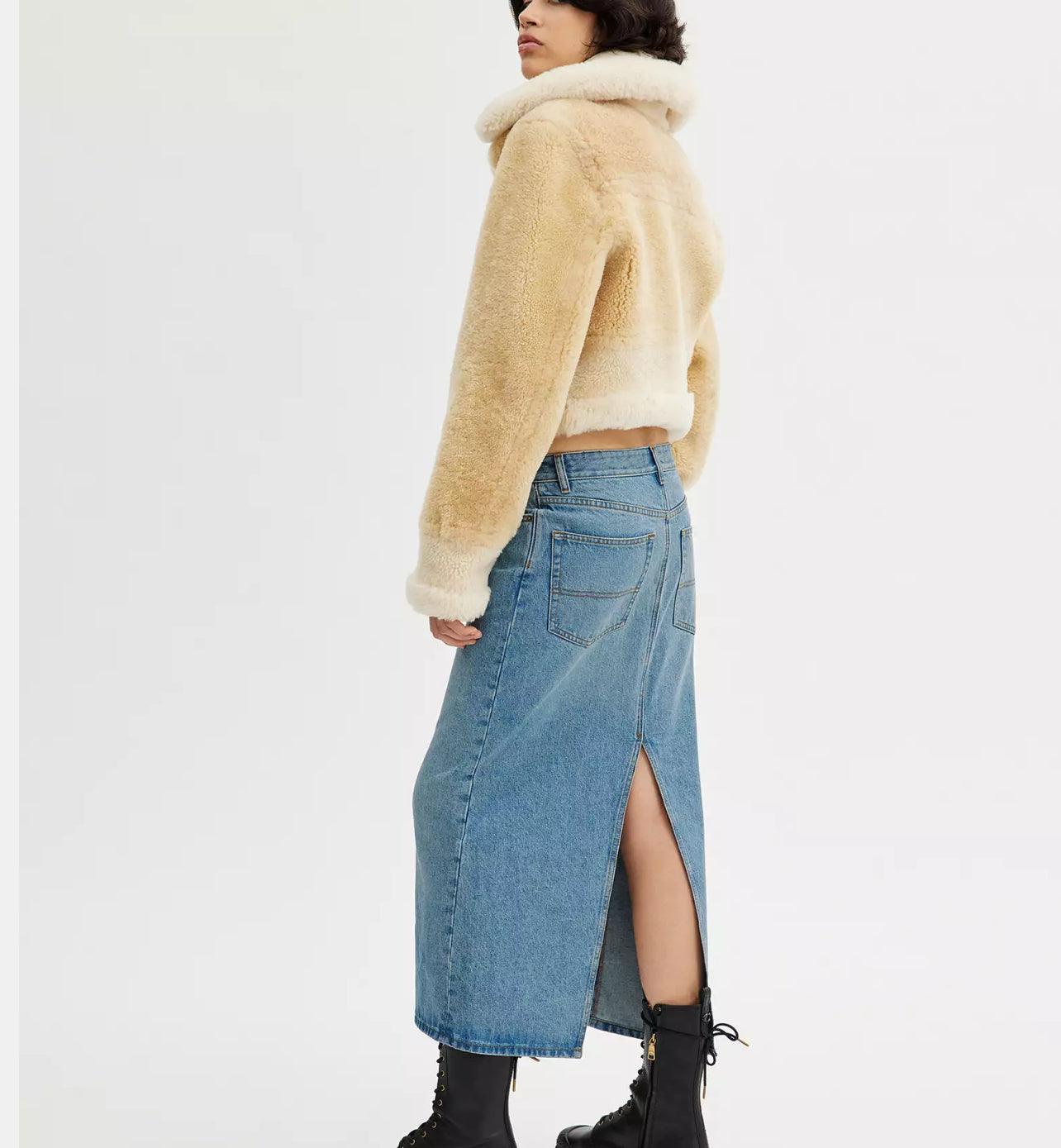 Coach Long Denim Skirt