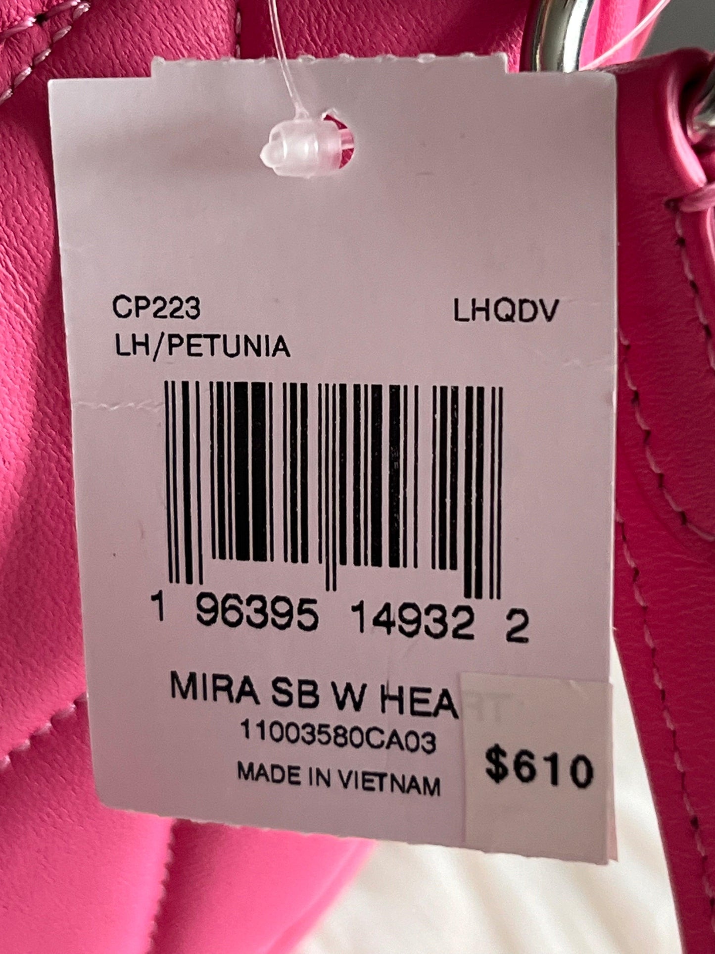 Coach Mira Shoulder Bag with Pillow Quilting and Heart Strap