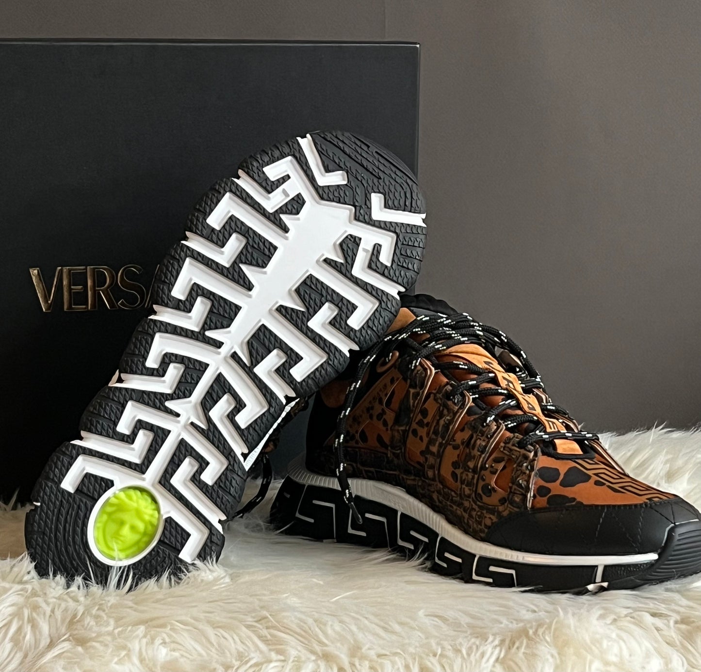 Versace Sneaker Vitello Stampa Dalmata Mix Material