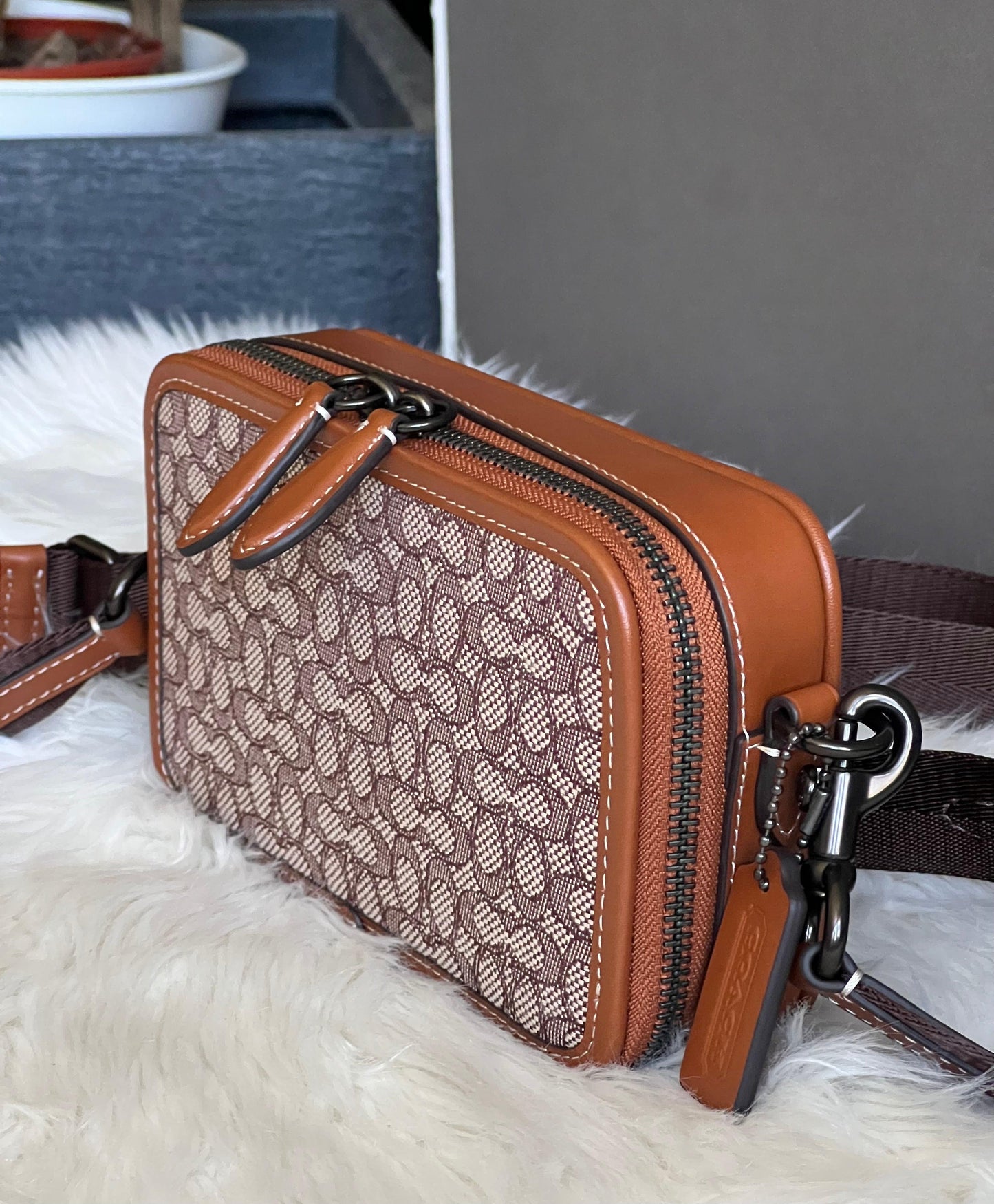 Coach Charter Slim Crossbody in Micro Signature Jacquard