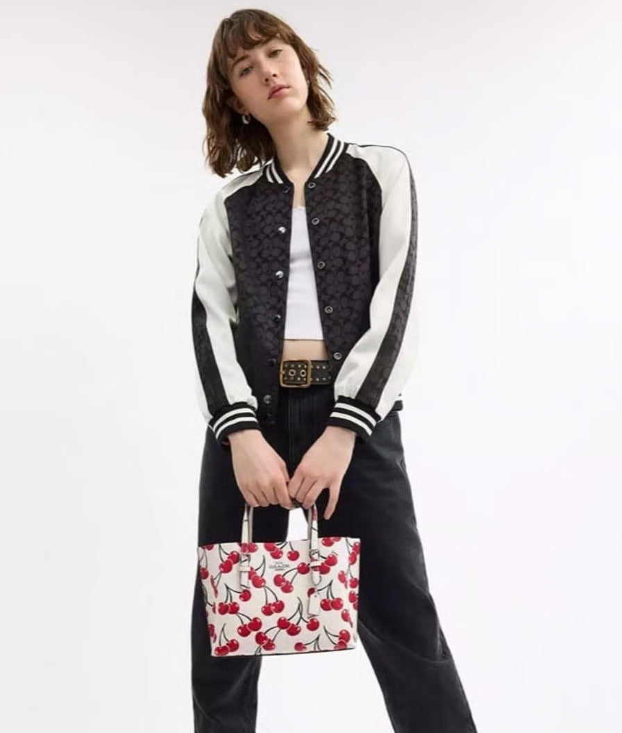 Coach Mollie Tote Bag 25 With Cherry Print