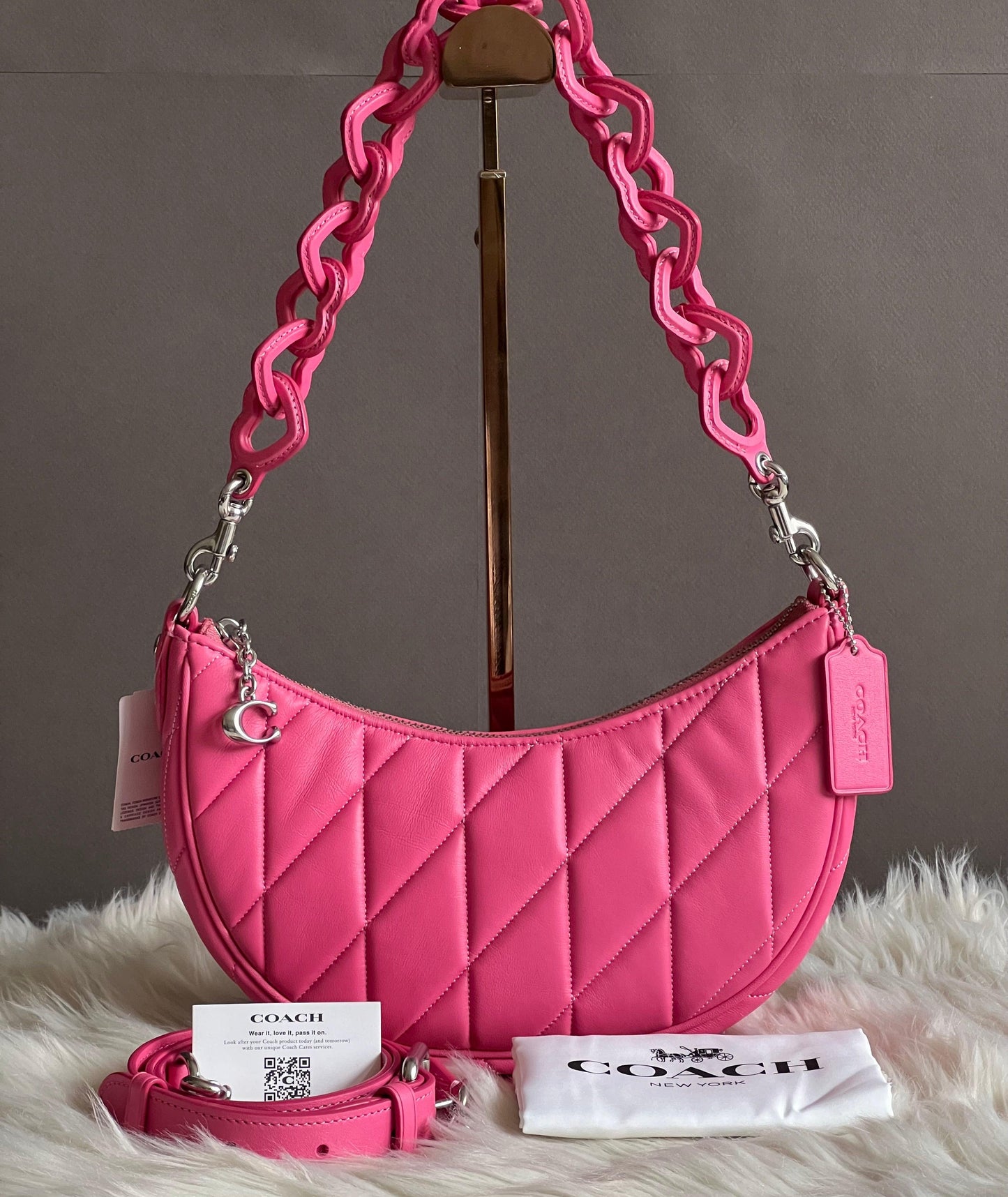 Coach Mira Shoulder Bag with Pillow Quilting and Heart Strap