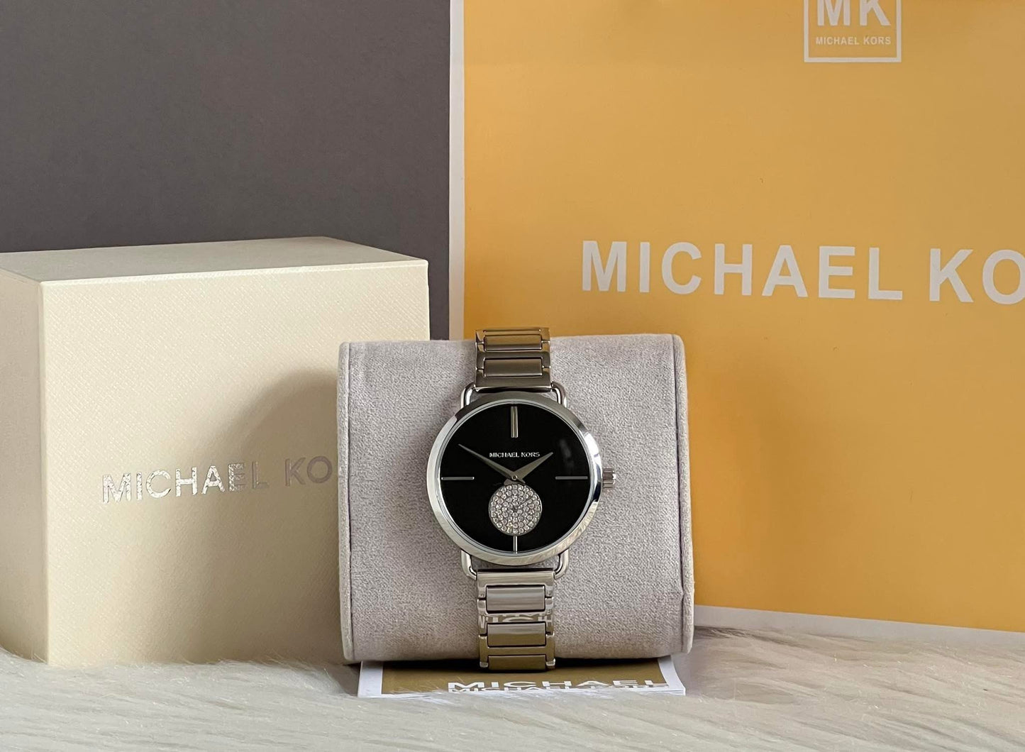 Michael Kors Women's Portia Crystallized Silver-Tone Watch