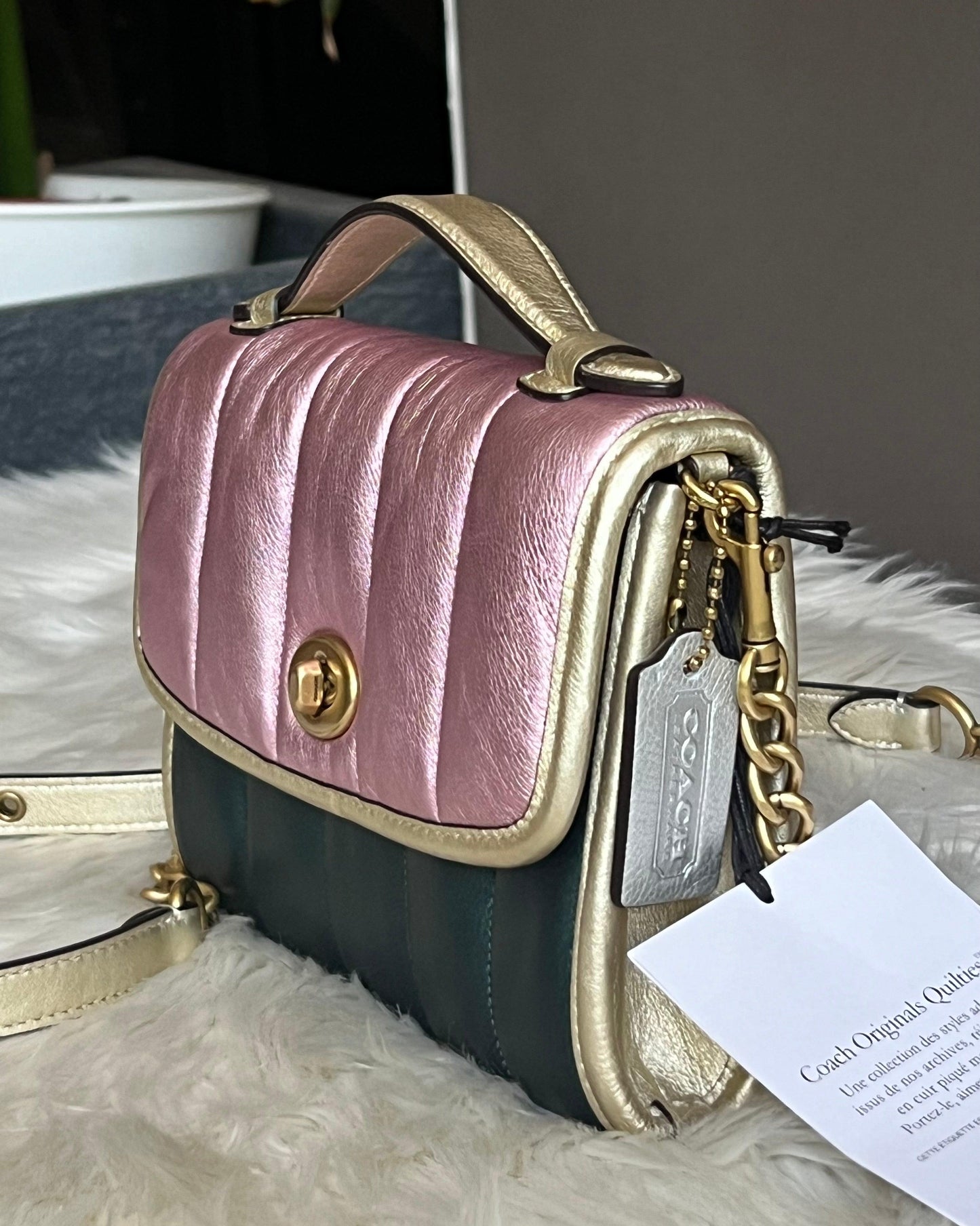 Coach Kip Turnlock Crossbody with Colorblock Quilting