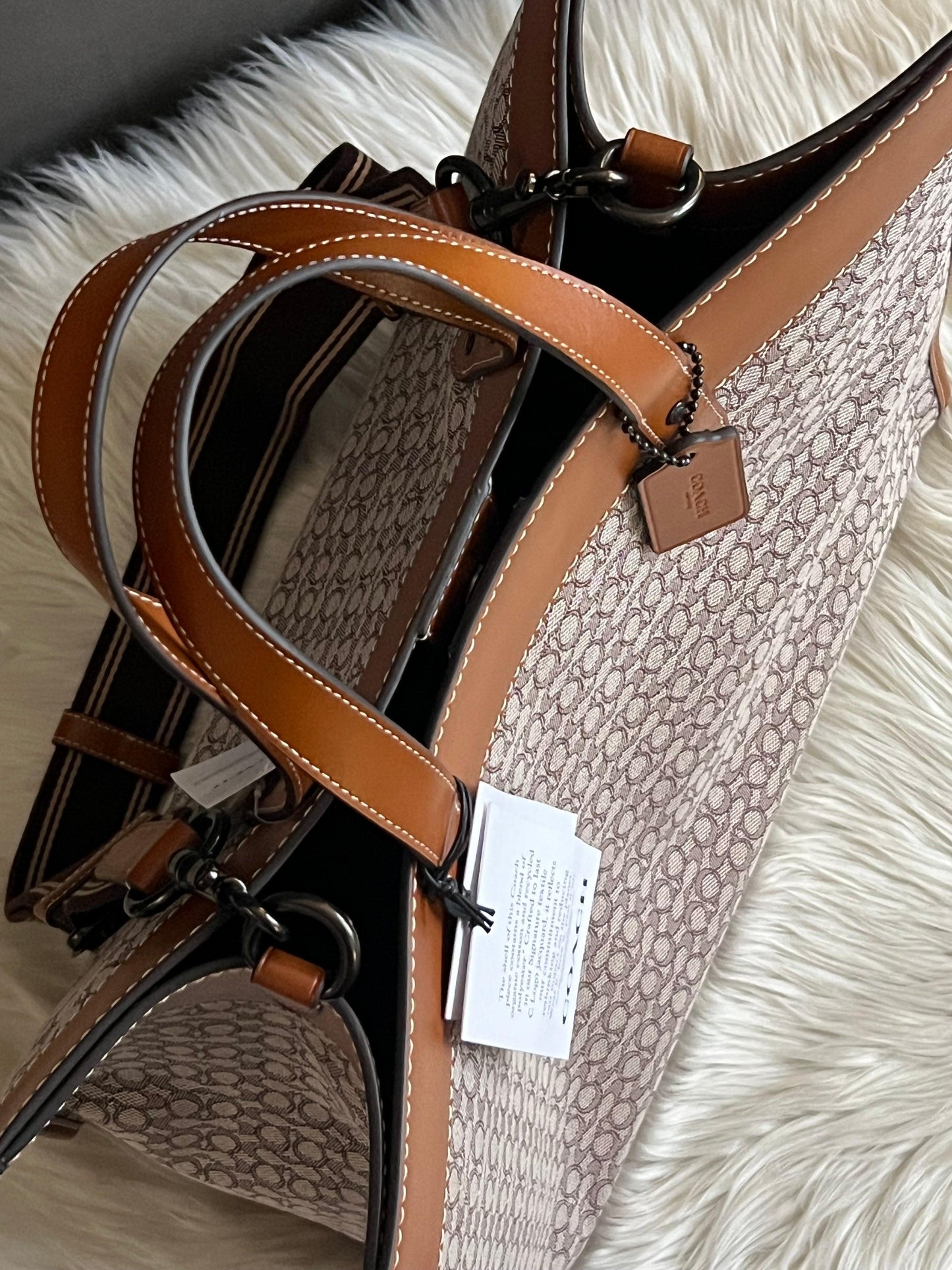 Coach Field Tote 40 in Micro Signature Jacquard