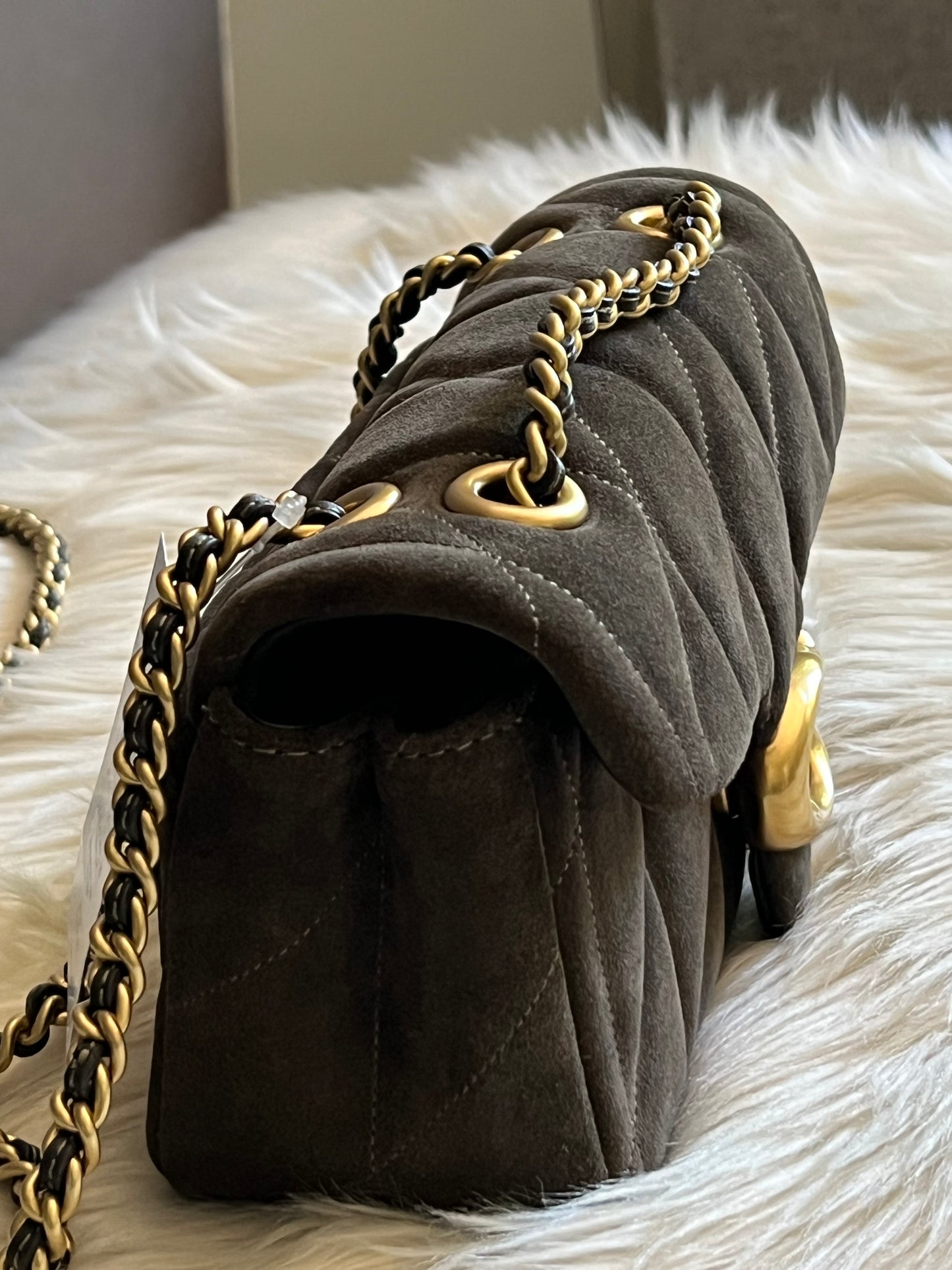 Coach Suede Tabby Shoulder Bag 20 with Quilting
