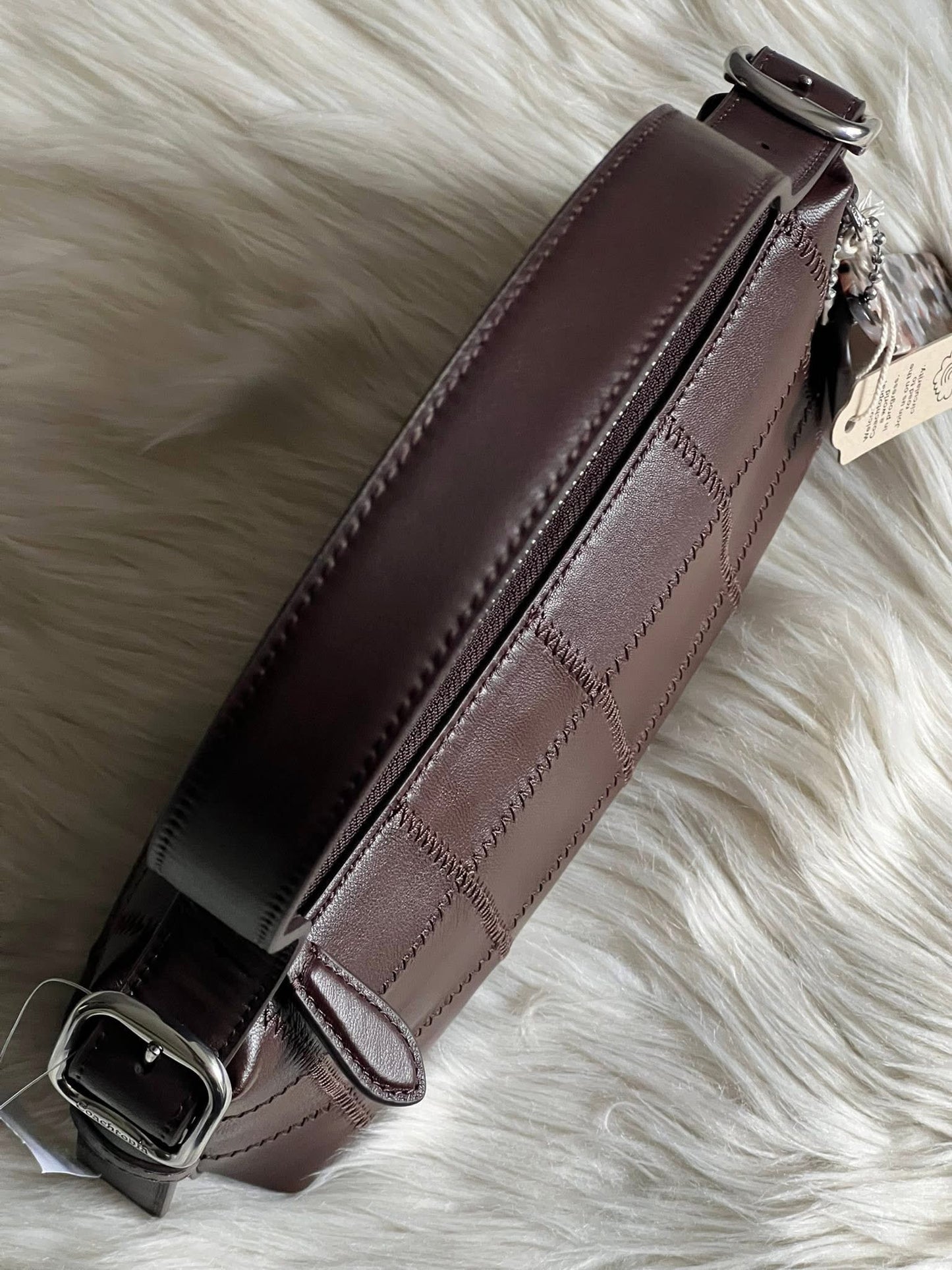 Coachtopia Alter/Ego Small Slouchy Shoulder Bag in Checkerboard Upcrafted Leather