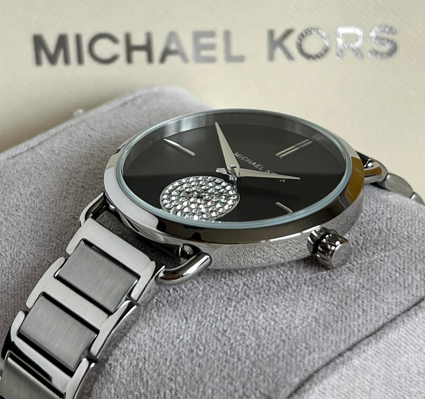 Michael Kors Women's Portia Crystallized Silver-Tone Watch
