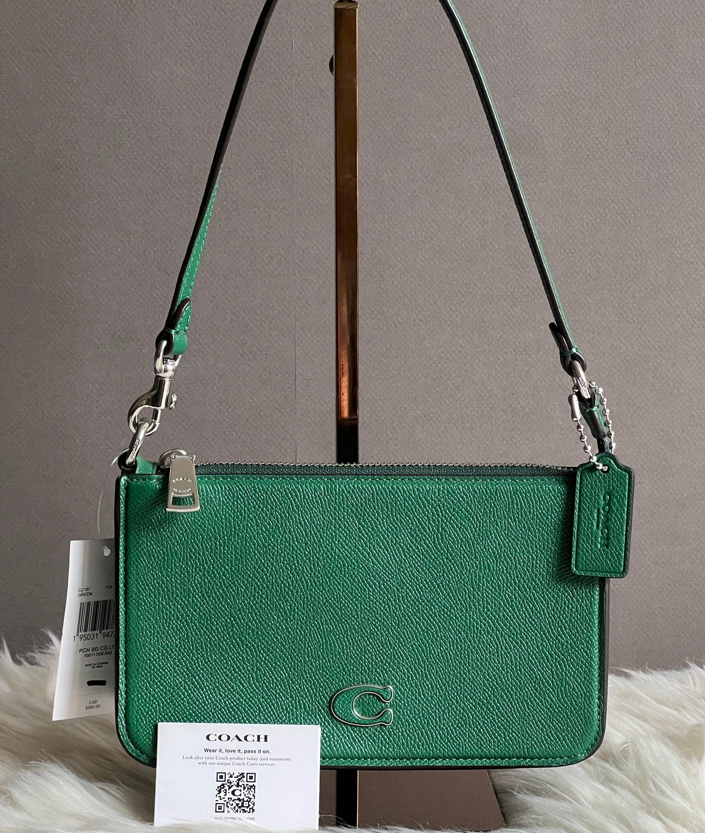 Coach Pouch Bag with Signature Canvas Detail
