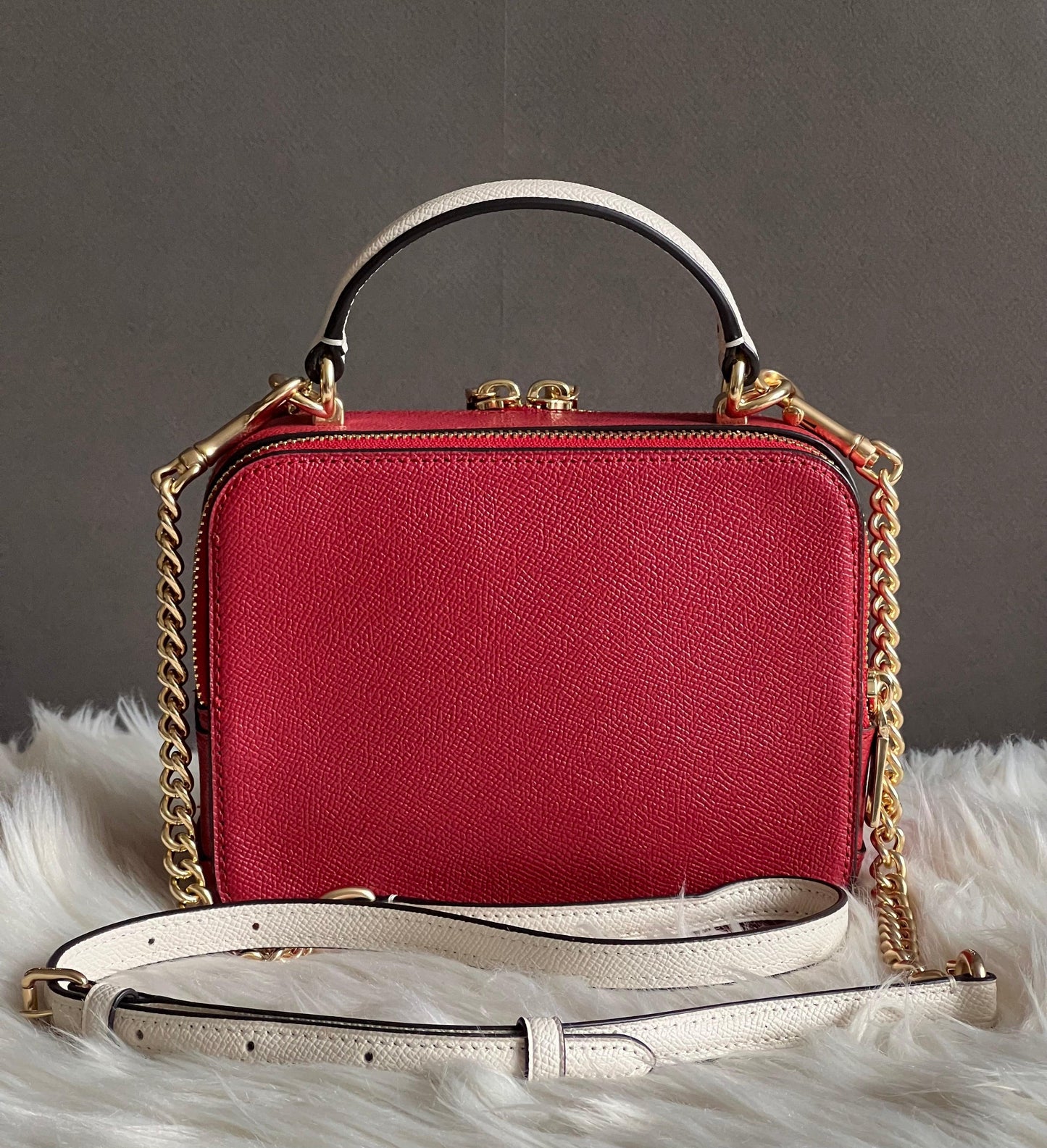 Disney X Coach Box Crossbody with Cruella Motif