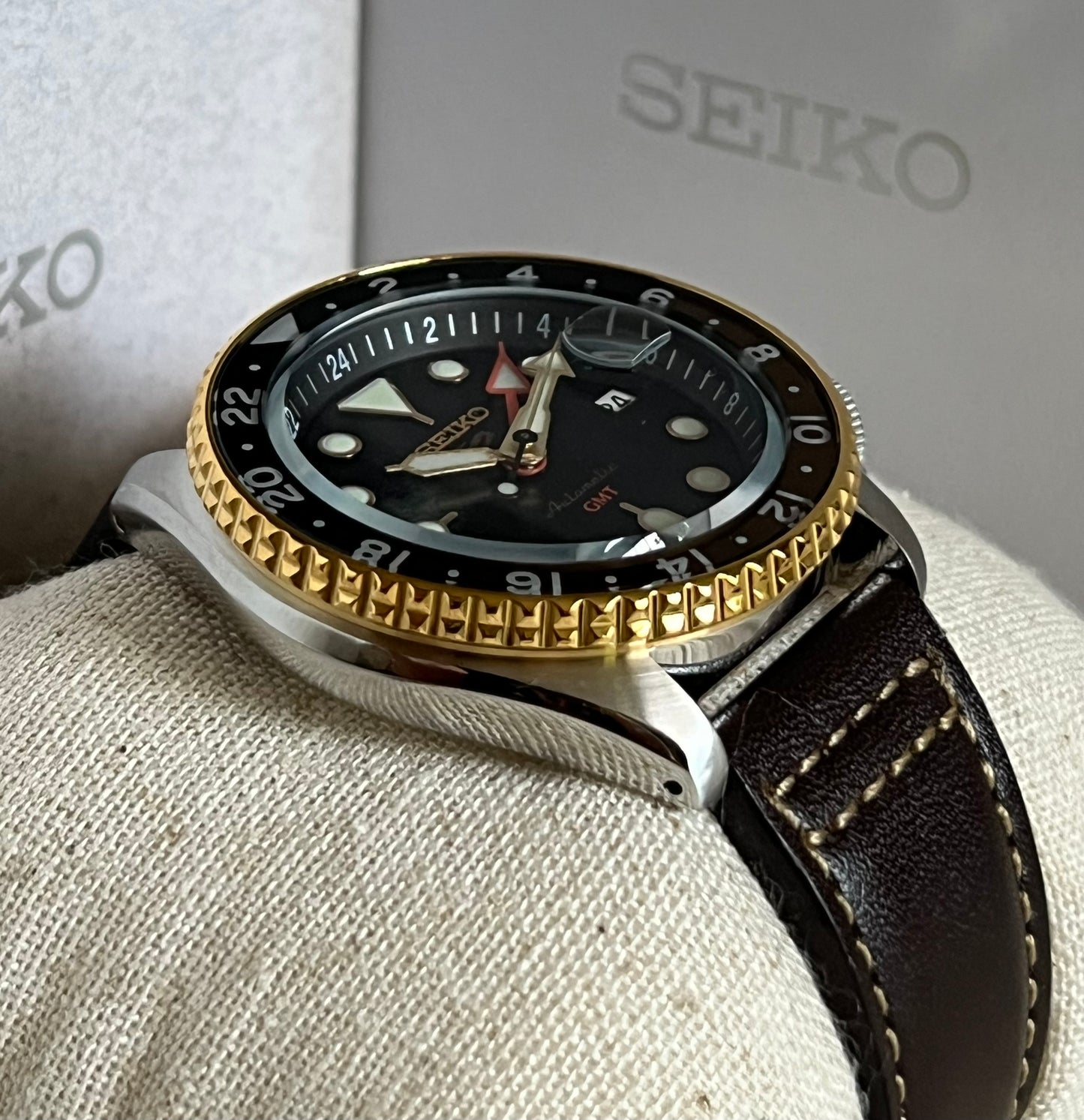 Seiko Men's 5 Sports SKX GMT Automatic Black Dial Watch