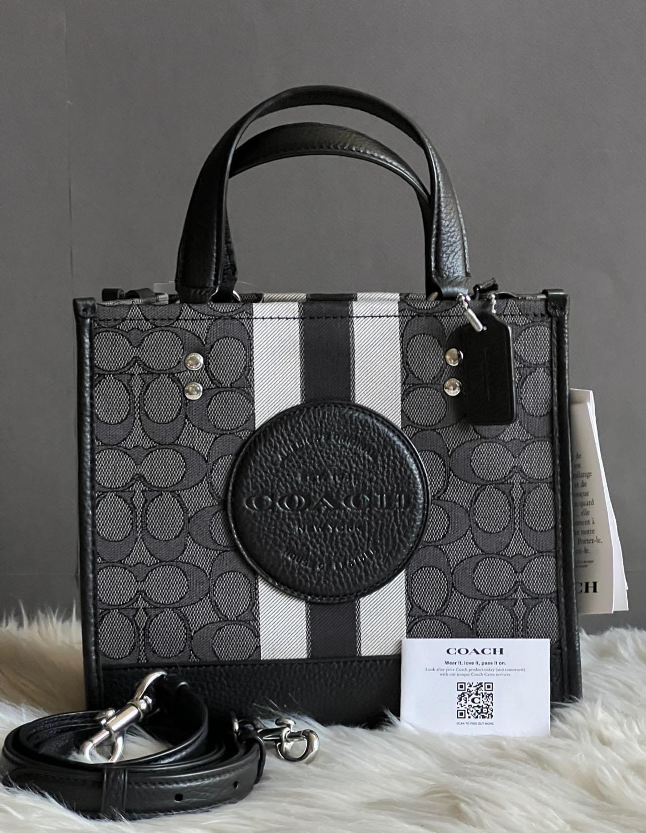 Coach Dempsey Tote in Signature Jacquard with Stripe and Coach Patch