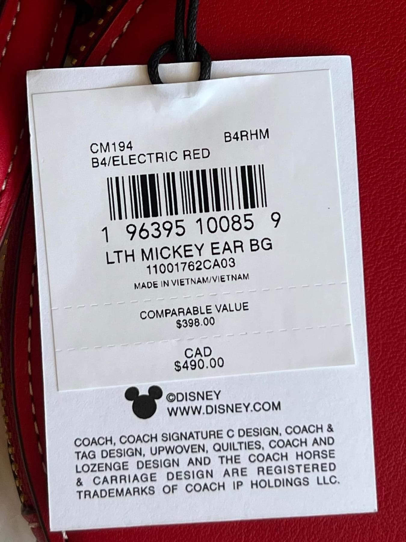 Disney X Coach Mickey Mouse Ear Bag