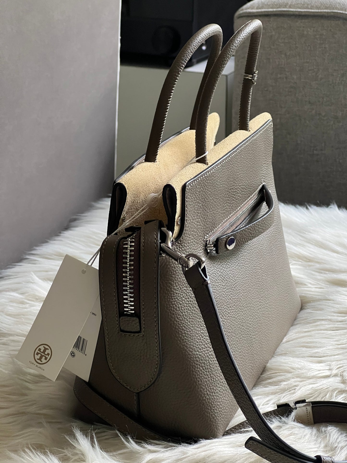 Tory Burch Mercer Pebbled Satchel