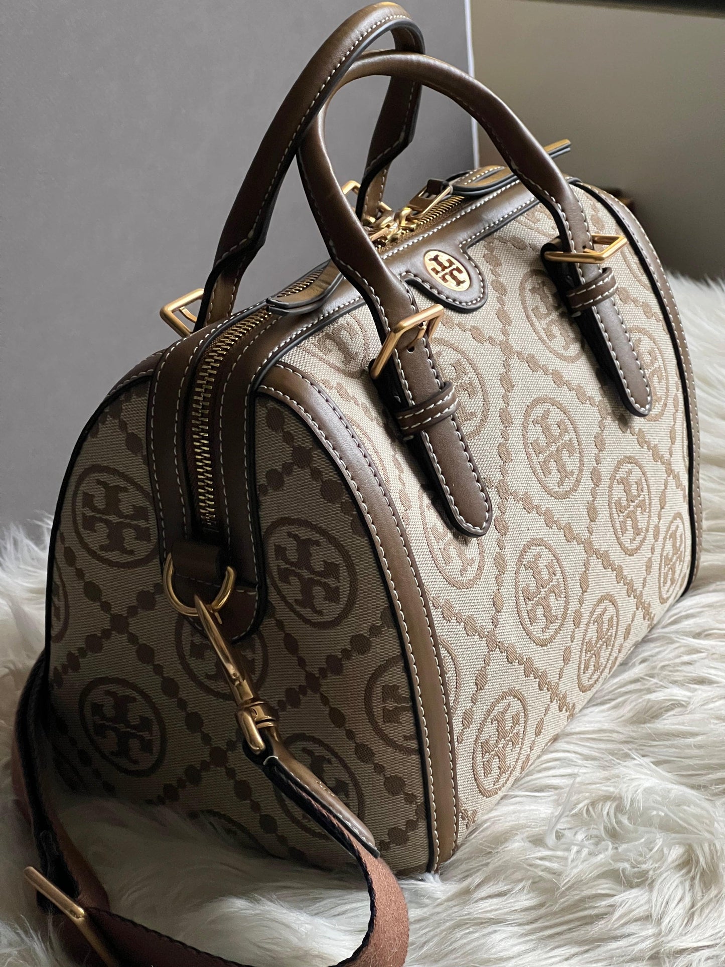 Tory Burch Monogram Jacquard Barrel Bag