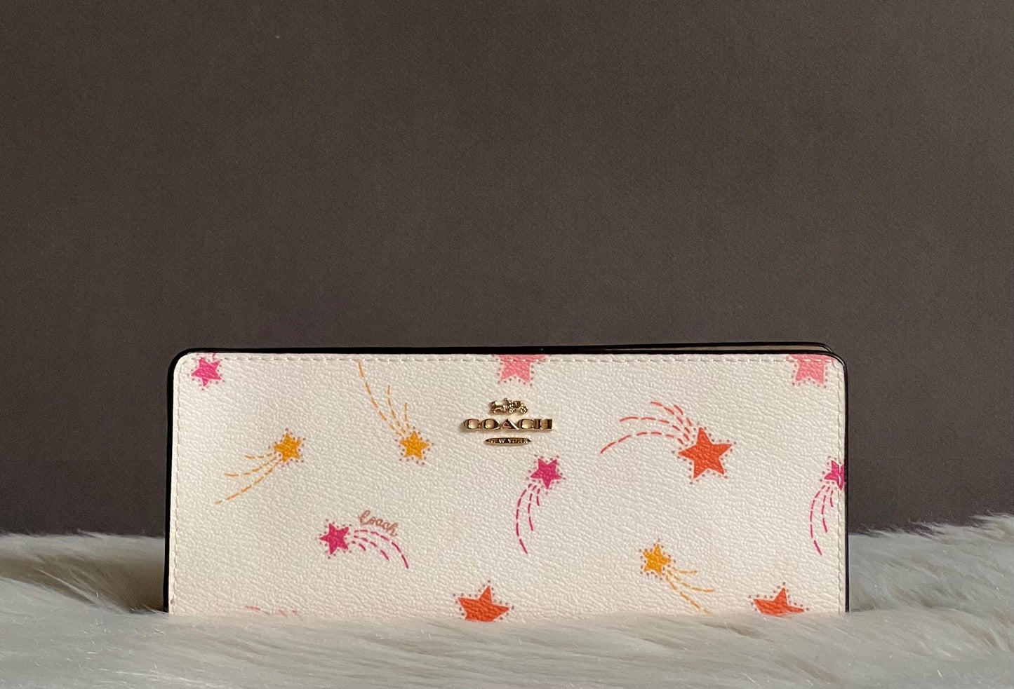 Coach Slim Zip Wallet With Shooting Star Print