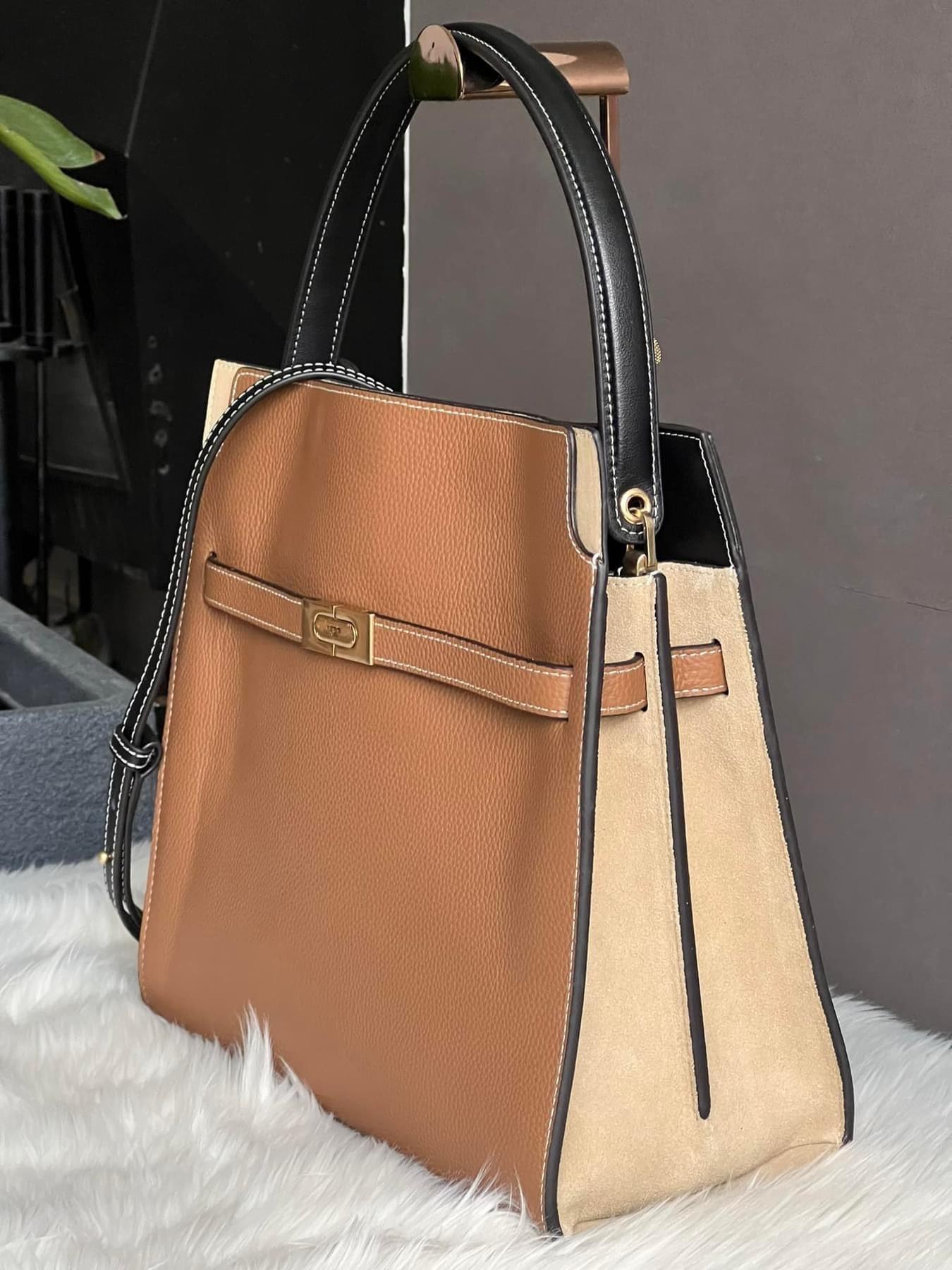 Tory Burch Lee Radziwill Pebbled Double Bag