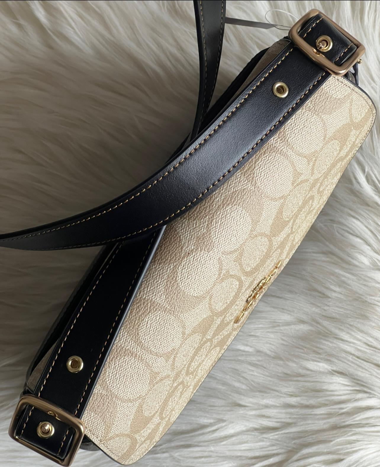 Coach Macie Saddle Bag in Blocked Signature Canvas