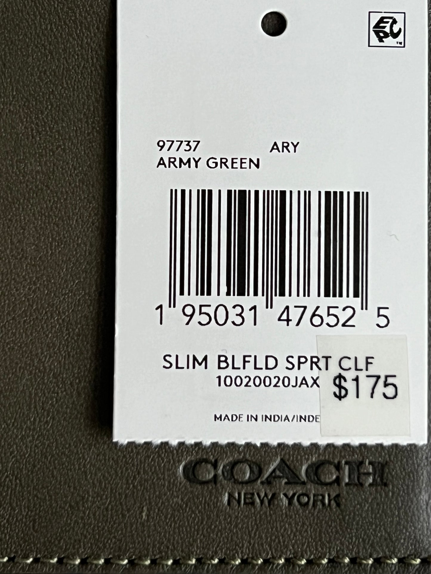 Coach Slim Billfold Wallet
