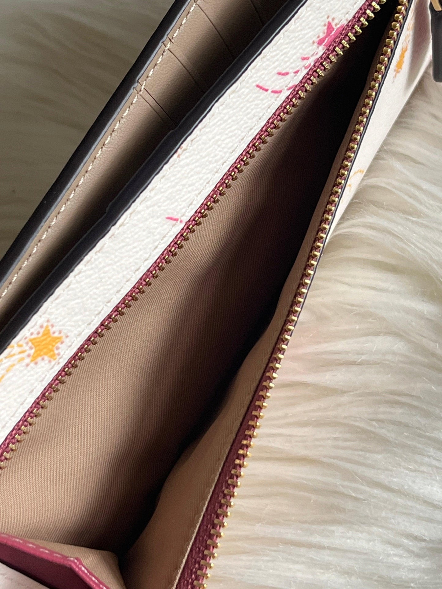 Coach Slim Zip Wallet With Shooting Star Print