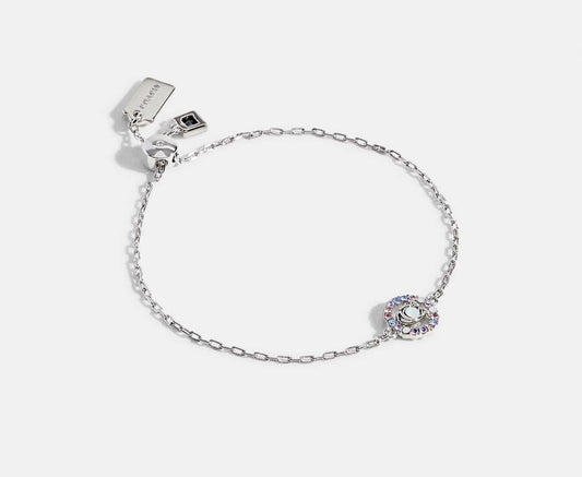 Coach Signature Multicolor Crystal Slider Bracelet