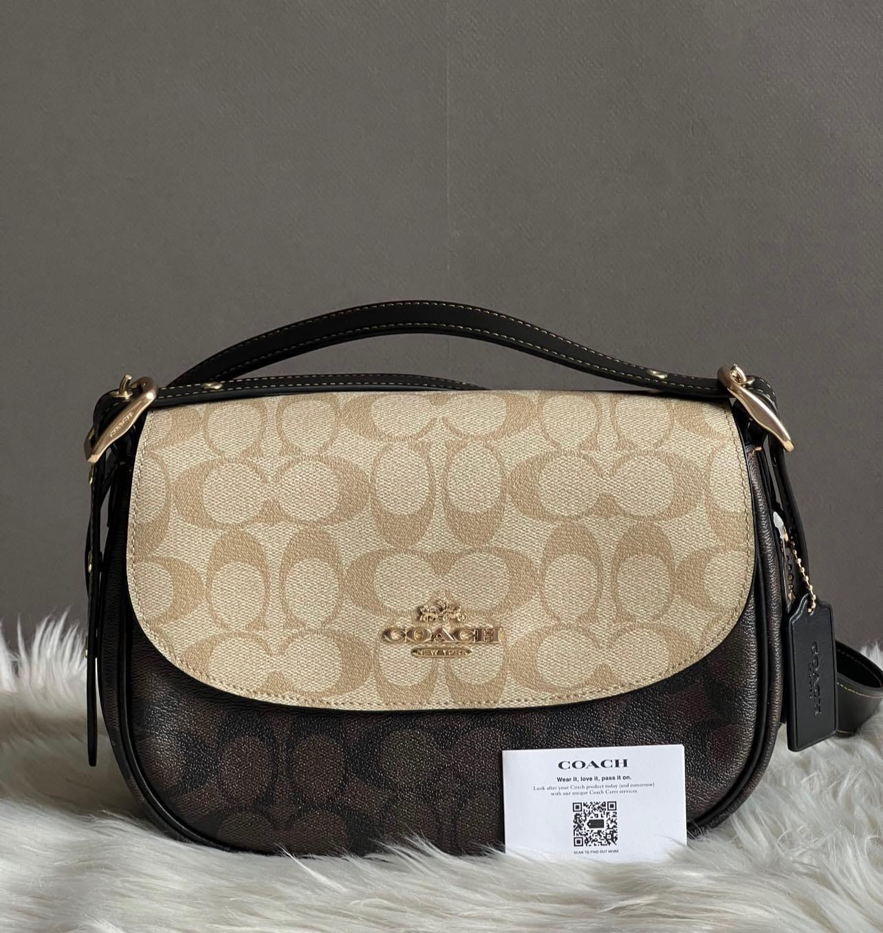 Coach Macie Saddle Bag in Blocked Signature Canvas