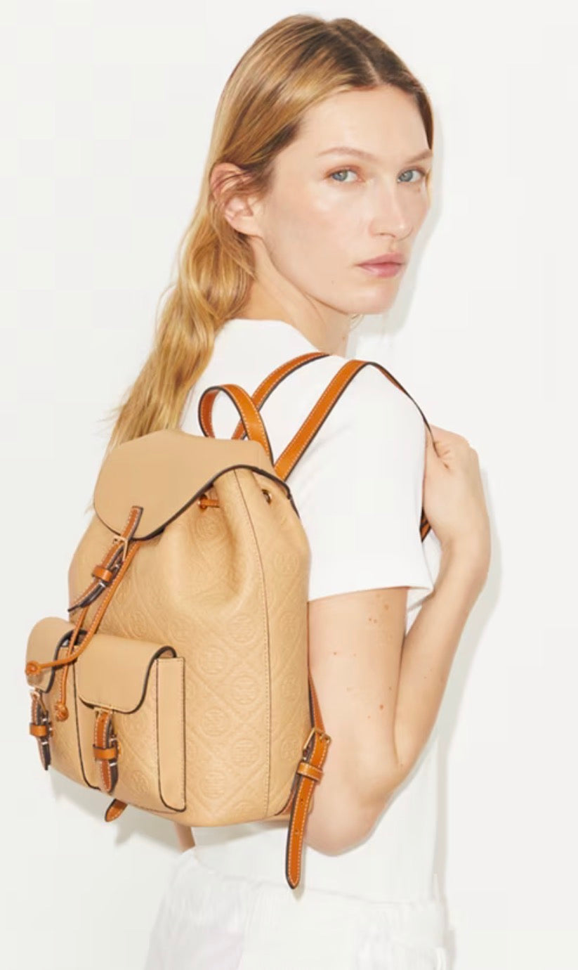 Tory Burch T Monogram Pebbled Backpack