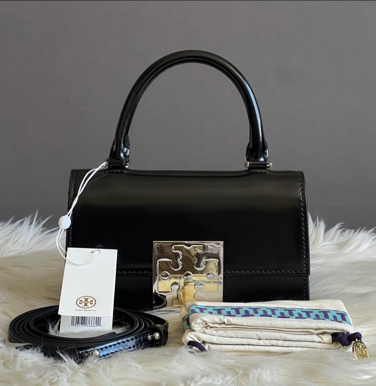 Tory Burch T Monogram Bon Bon Spazzolato Mini Top-handle Bag