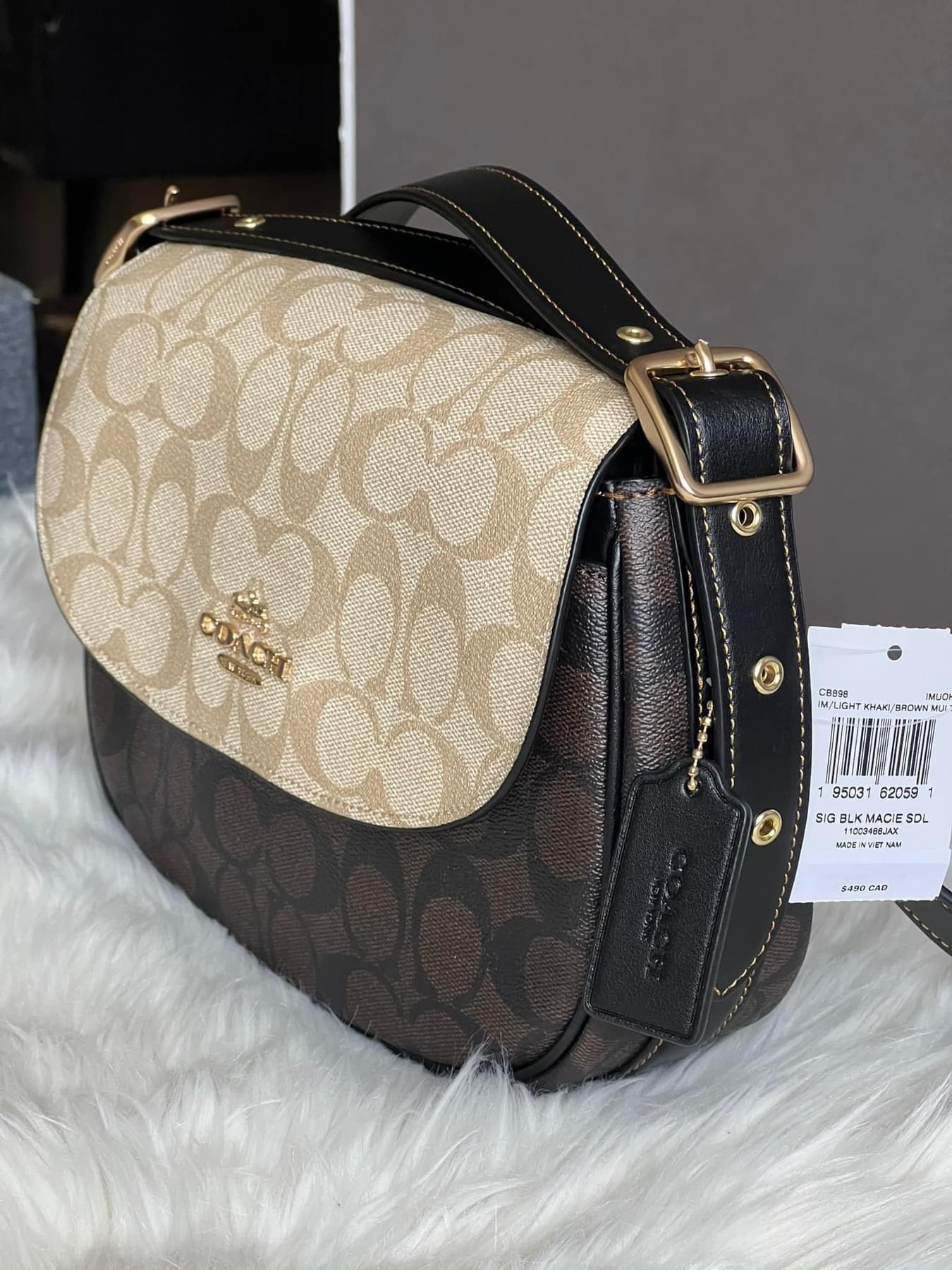 Coach Macie Saddle Bag in Blocked Signature Canvas