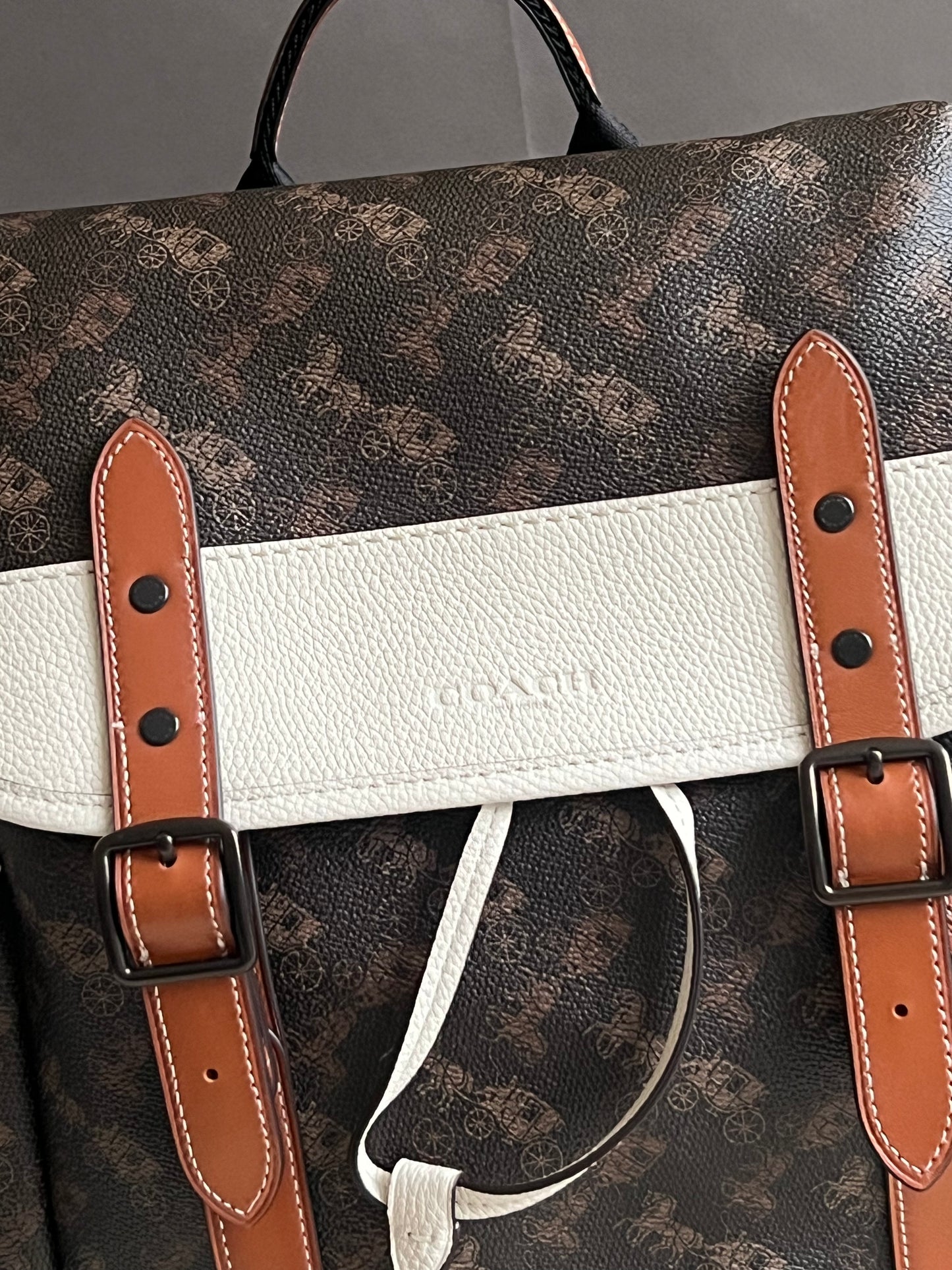 Coach Hitch Backpack with Horse and Carriage Print