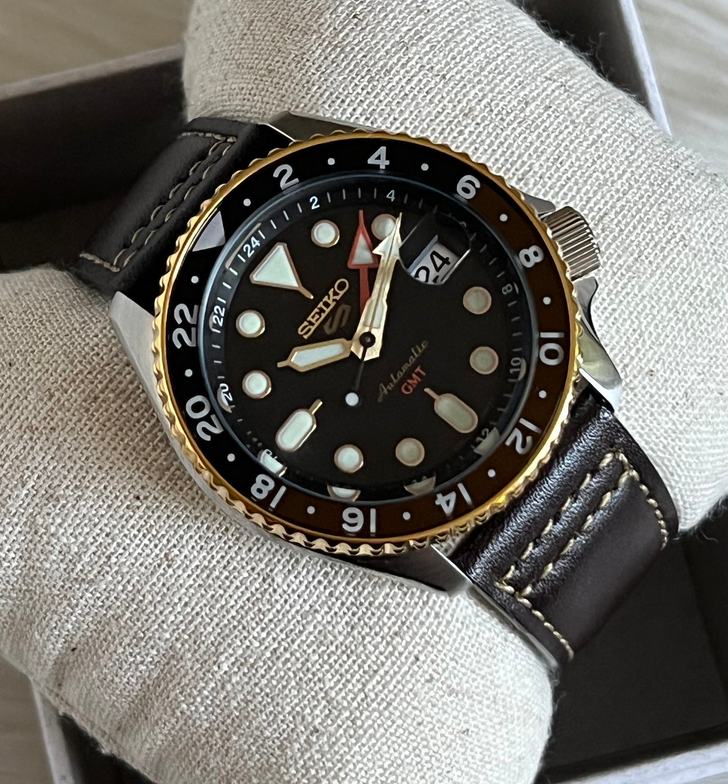 Seiko Men's 5 Sports SKX GMT Automatic Black Dial Watch