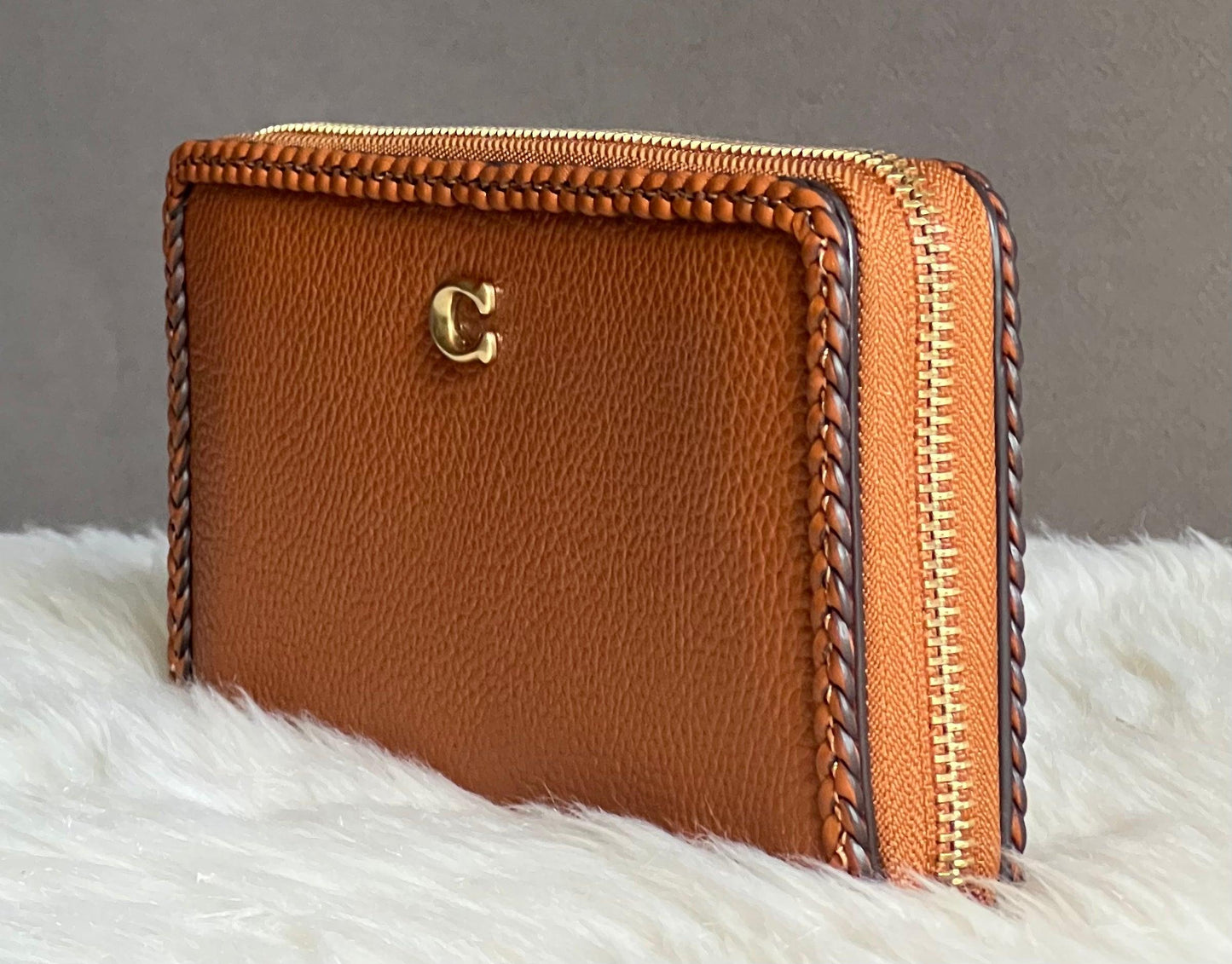 Coach Accordion Zip Wallet with Braid