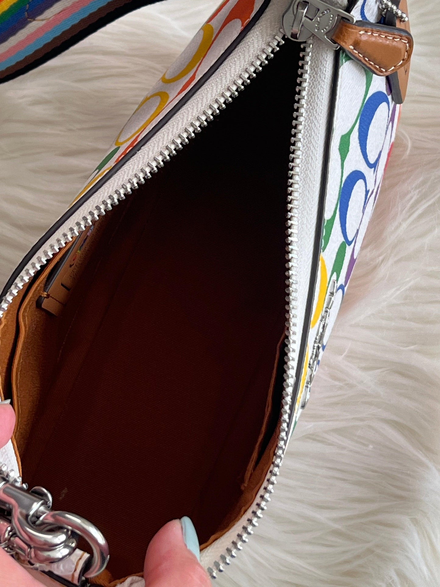 Coach Teri Shoulder Bag in Rainbow Signature Canvas