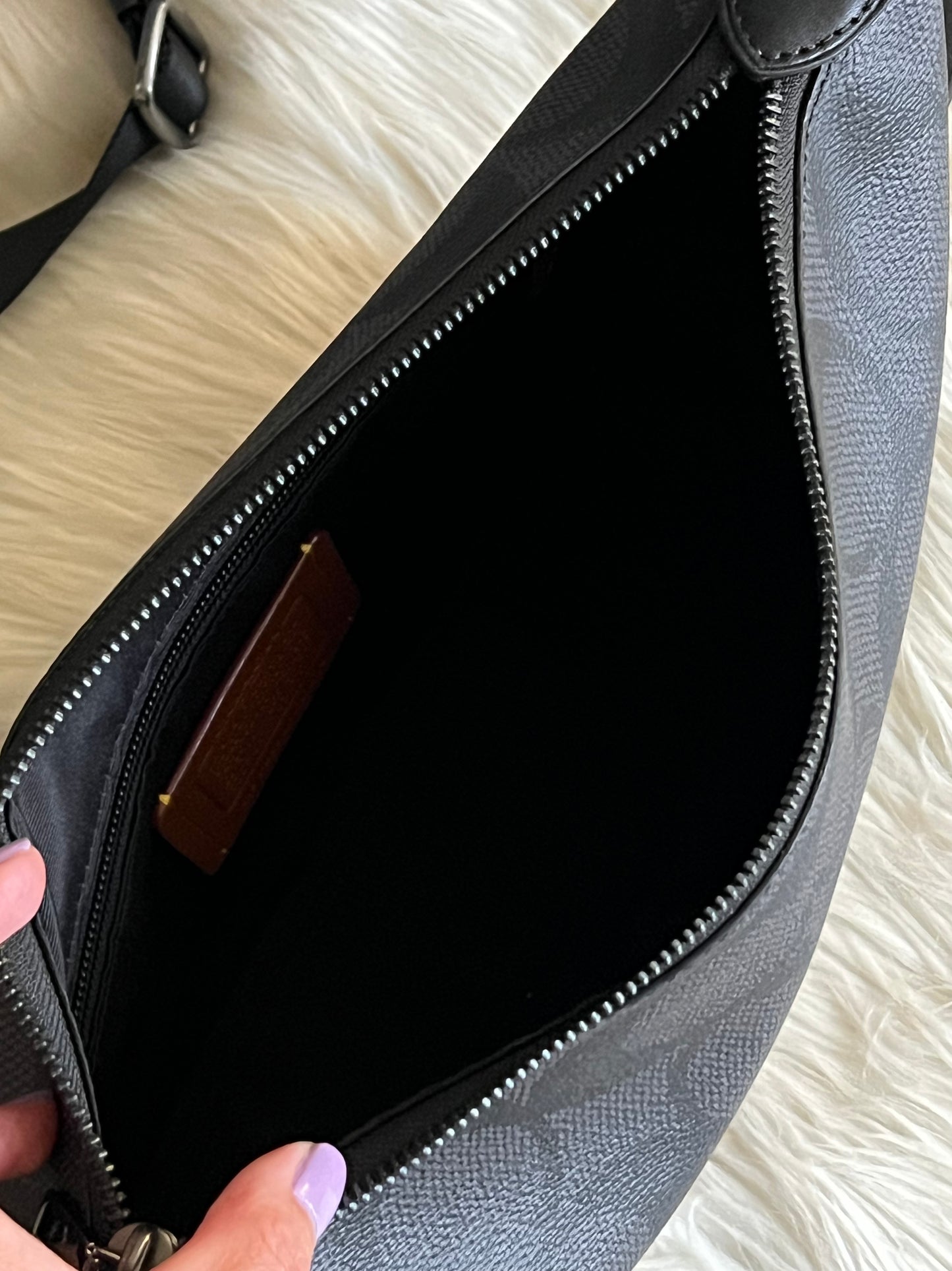 Coach Small Finn Crossbody Bag with Pouch in Maxi Signature Canvas