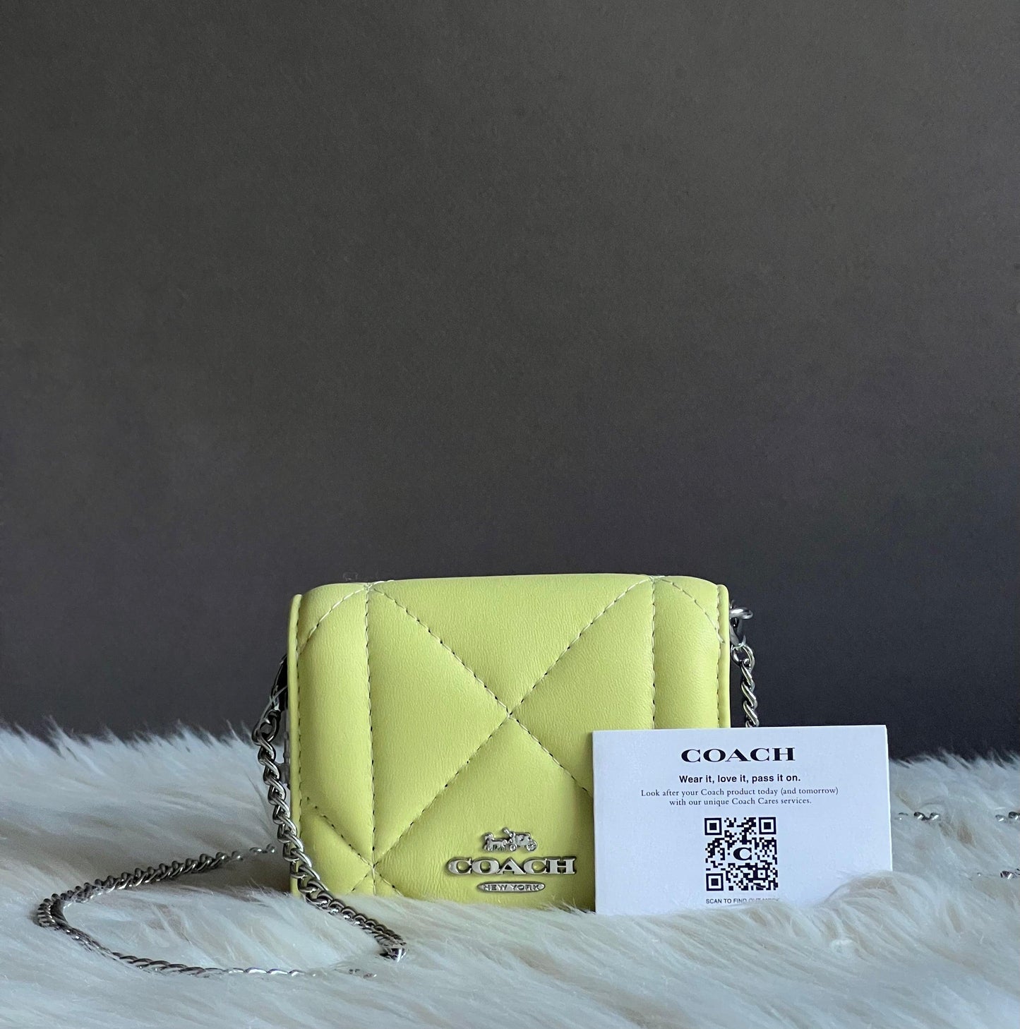Coach Mini Wallet On A Chain With Puffy Diamond Quilting