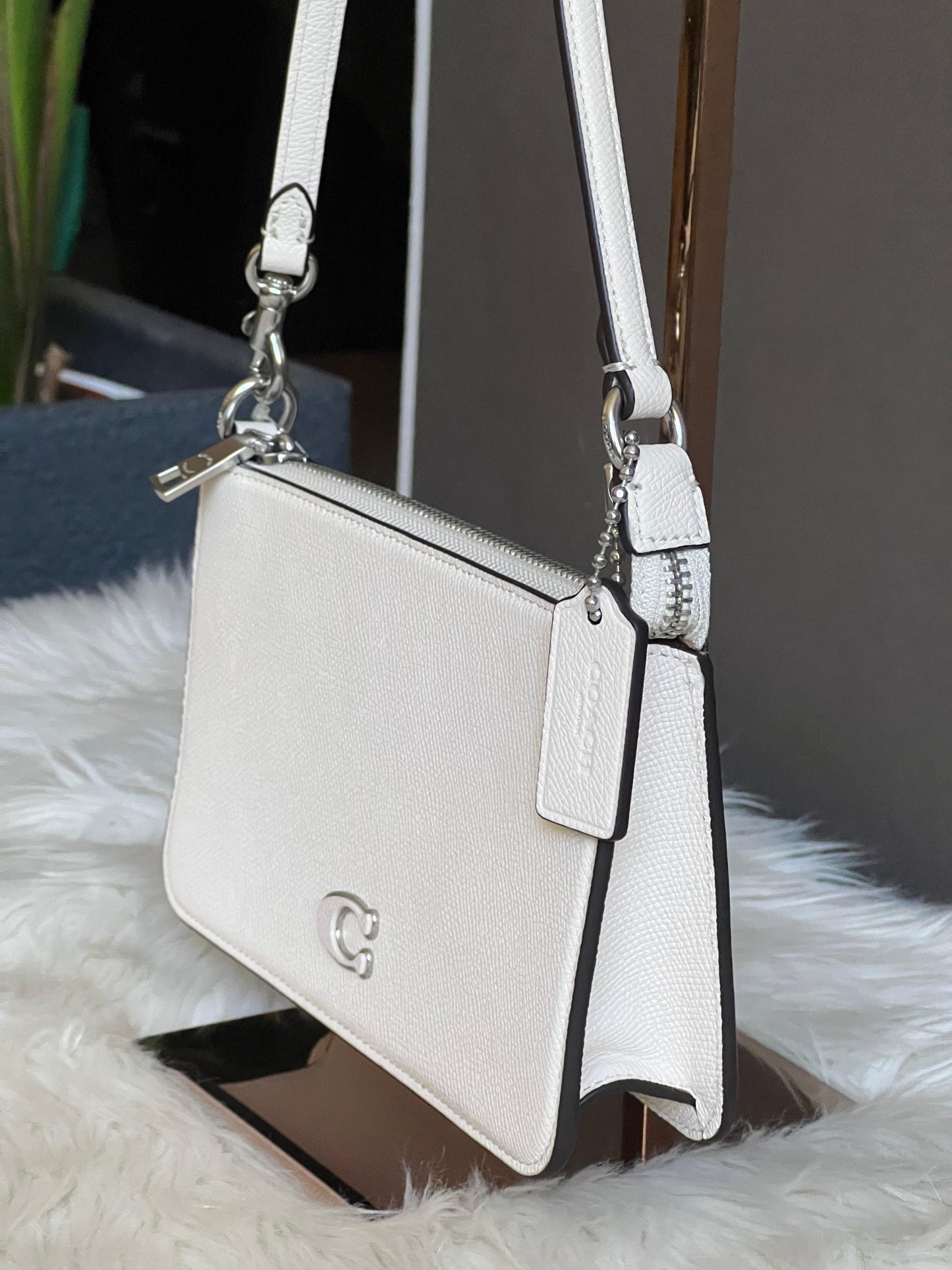 Coach Pouch Bag with Signature Canvas Detail